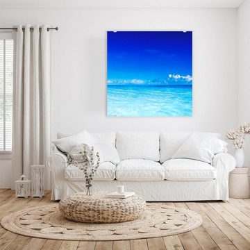 Primedeco Glasbild Wandbild Quadratisch Paradiesisches Meer mit Aufhängung, Natur