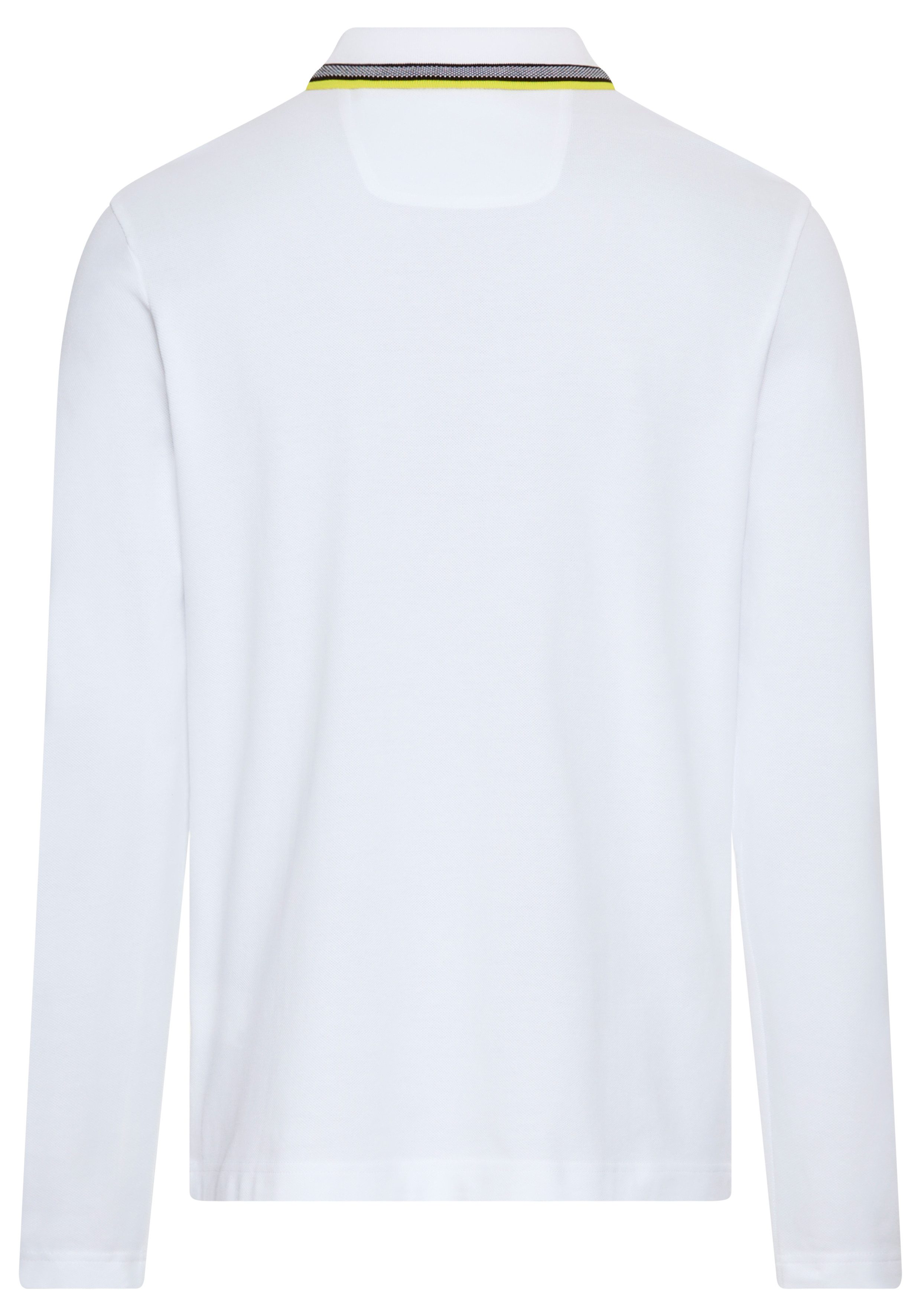 BOSS GREEN Langarm-Poloshirt Plisy mit Streifen am Kragen günstig online kaufen