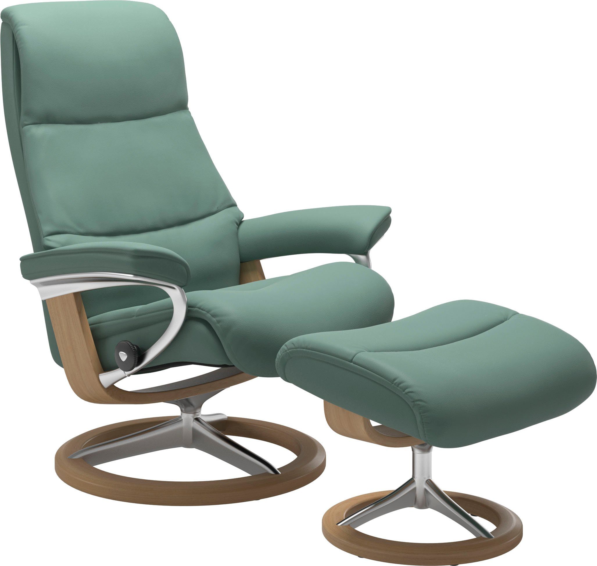 Stressless® Relaxsessel Eiche View Relaxsessel mit Signature Base, Hocker), mit (Set, M,Gestell Größe