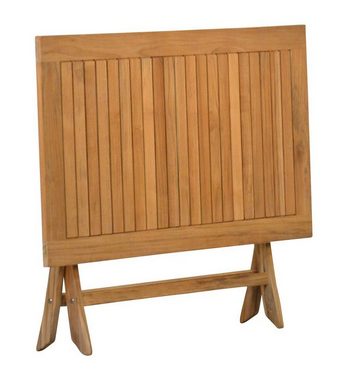 Kai Wiechmann Klapptisch Teak Falttisch 120 x 70 cm als wetterfester Gartentisch aus Teak, klappbarer und unbehandelter Teakholztisch