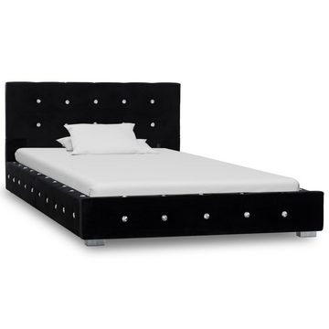 vidaXL Bett Bett mit Memory-Schaum-Matratze Schwarz Samt 90 x 200 cm