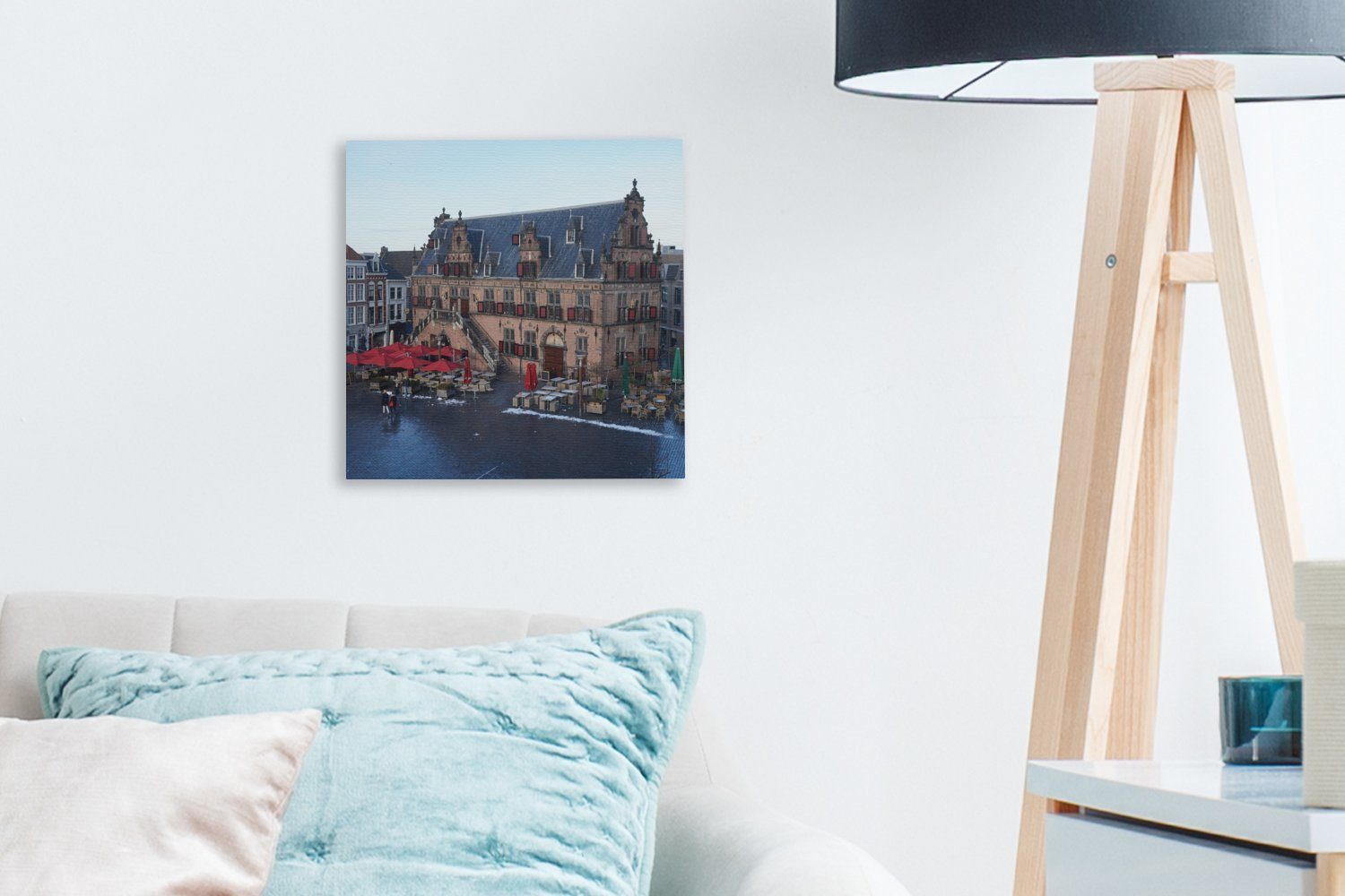 St), - Markt - Wohnzimmer Leinwand (1 Schlafzimmer Nijmegen OneMillionCanvasses® für Leinwandbild Stadt, Bilder