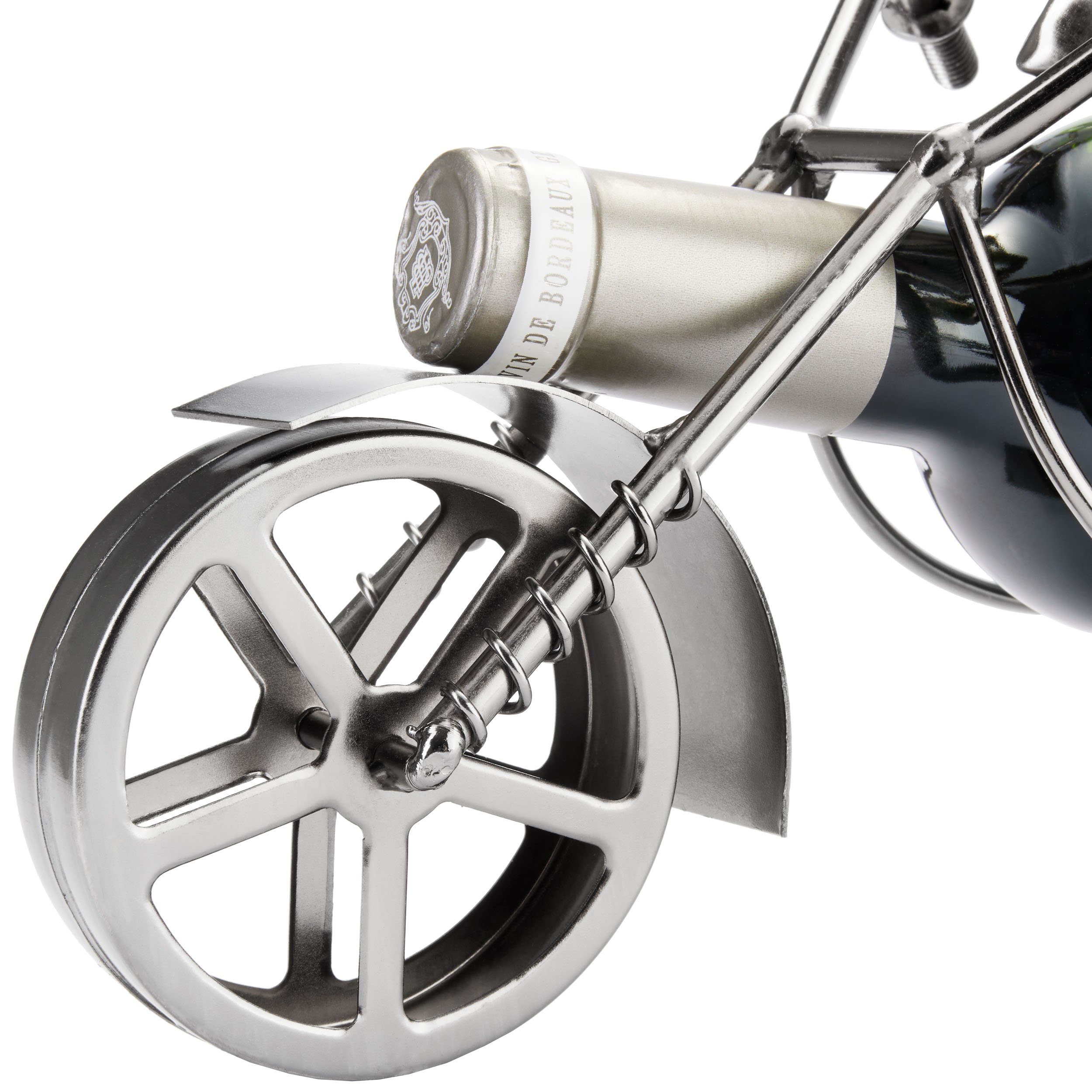 BRUBAKER Weinflaschenhalter Paar auf einem Motorrad, (inklusive Grußkarte), Weinhalter, Wein Geschenk Flaschenhalter für Motorradfahrer