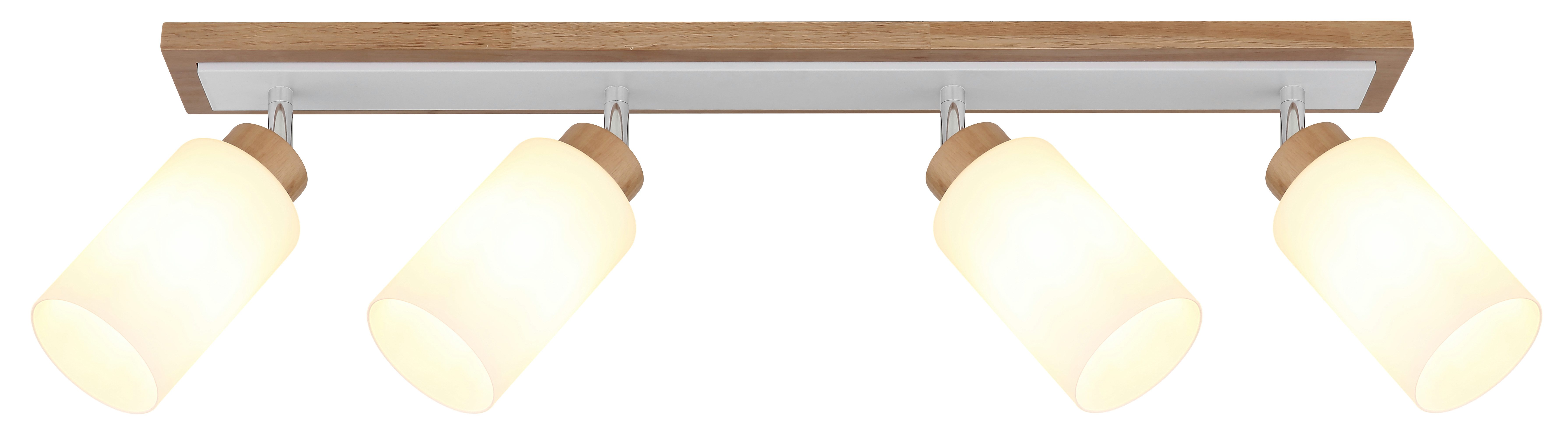 GLOBO LIGHTING Deckenstrahler ROWENA, ohne Leuchtmittel, Flexibler Strahler, drehbar, Holz & Metall, klassisch modern