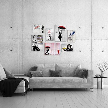 Novart Wandbild Banksy Collage Aufhängfertig Street Art 100 x 70 cm, Collage, ‎