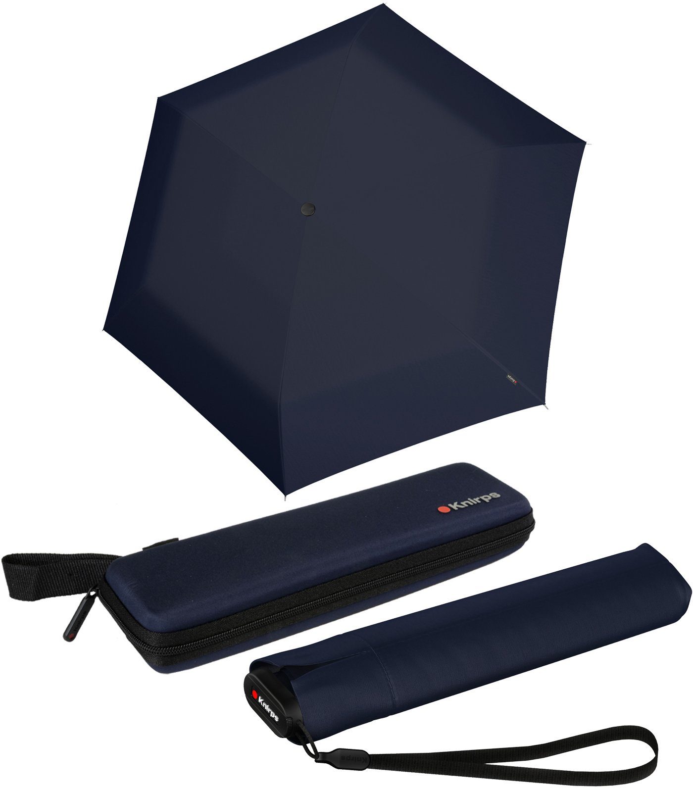US.050 navy-blau kompakt Ultra Slim leicht Taschenregenschirm super Etui, extrem Knirps® Manual Light und im stabilen