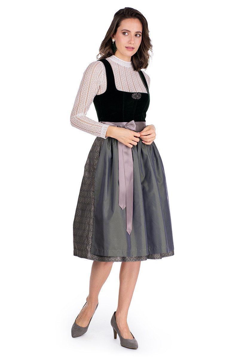 MarJo Dirndl Samt Dirndl 2tlg. - SWANTJE - flaschengrün