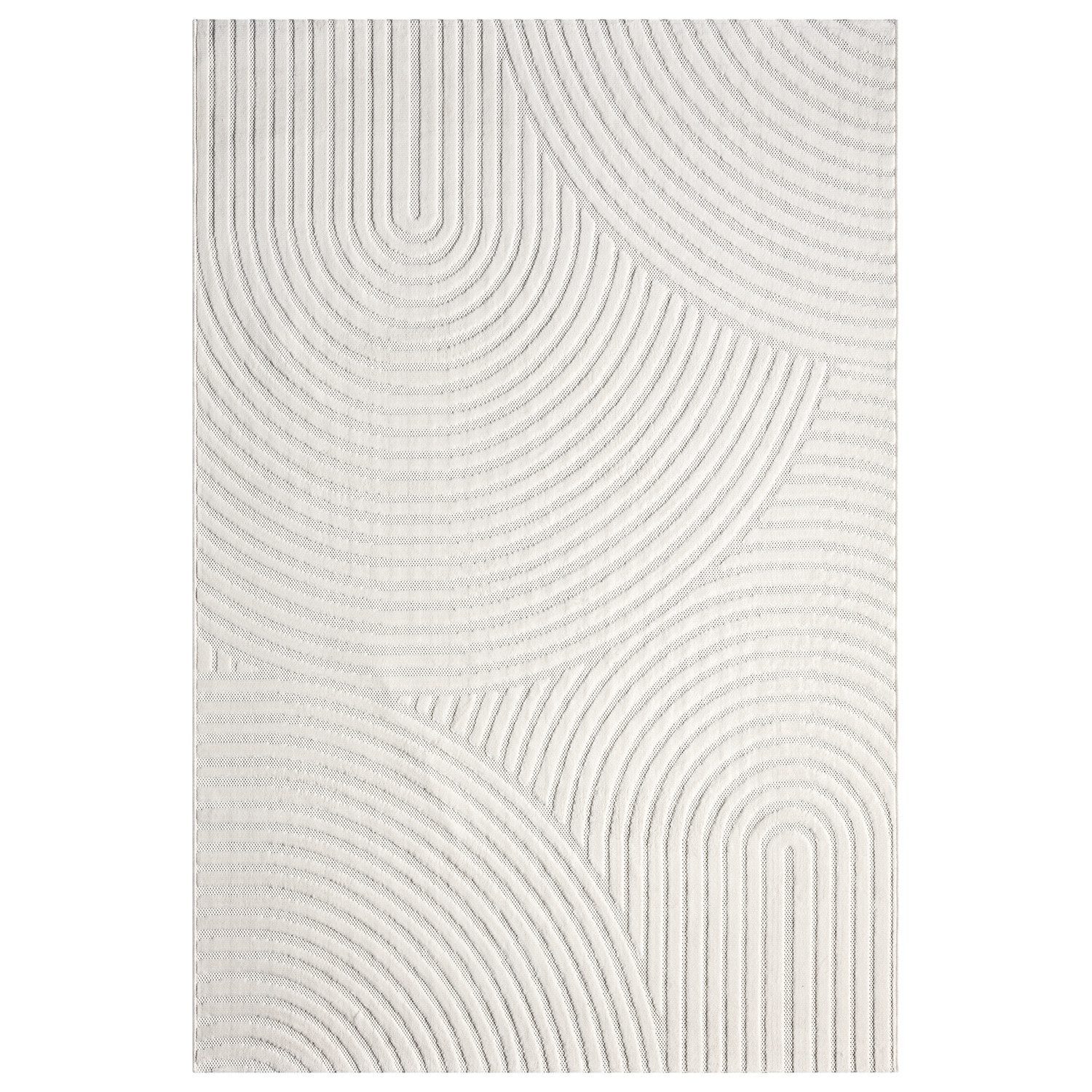 Vimoda Teppich Kurzflor Modern 3D Motiv, Uni Creme, Rechteckig, Höhe: 10 mm günstig online kaufen