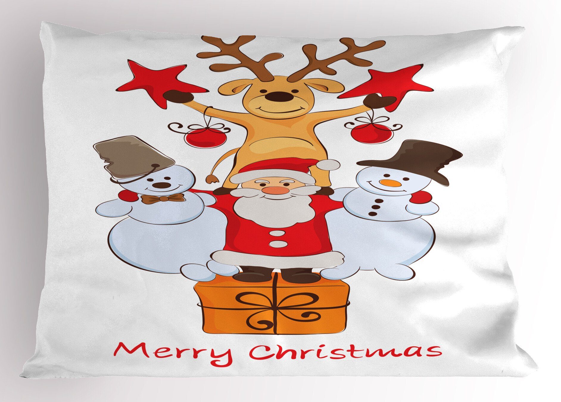 Kissenbezüge Dekorativer Standard King Weihnachten (1 Stück), Size Kissenbezug, Gedruckter Abakuhaus Sankt-Schneemann-Ren