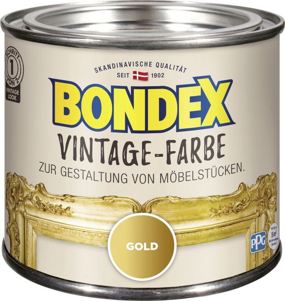 Thumbnail - Bondex Holzschutzlasur Bondex Vintage-Holzfarbe gold 375 ml