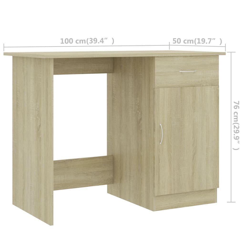 Eiche vidaXL Schreibtisch | cm Holzwerkstoff Sonoma Eiche Sonoma-Eiche Schreibtisch Sonoma 100x50x76