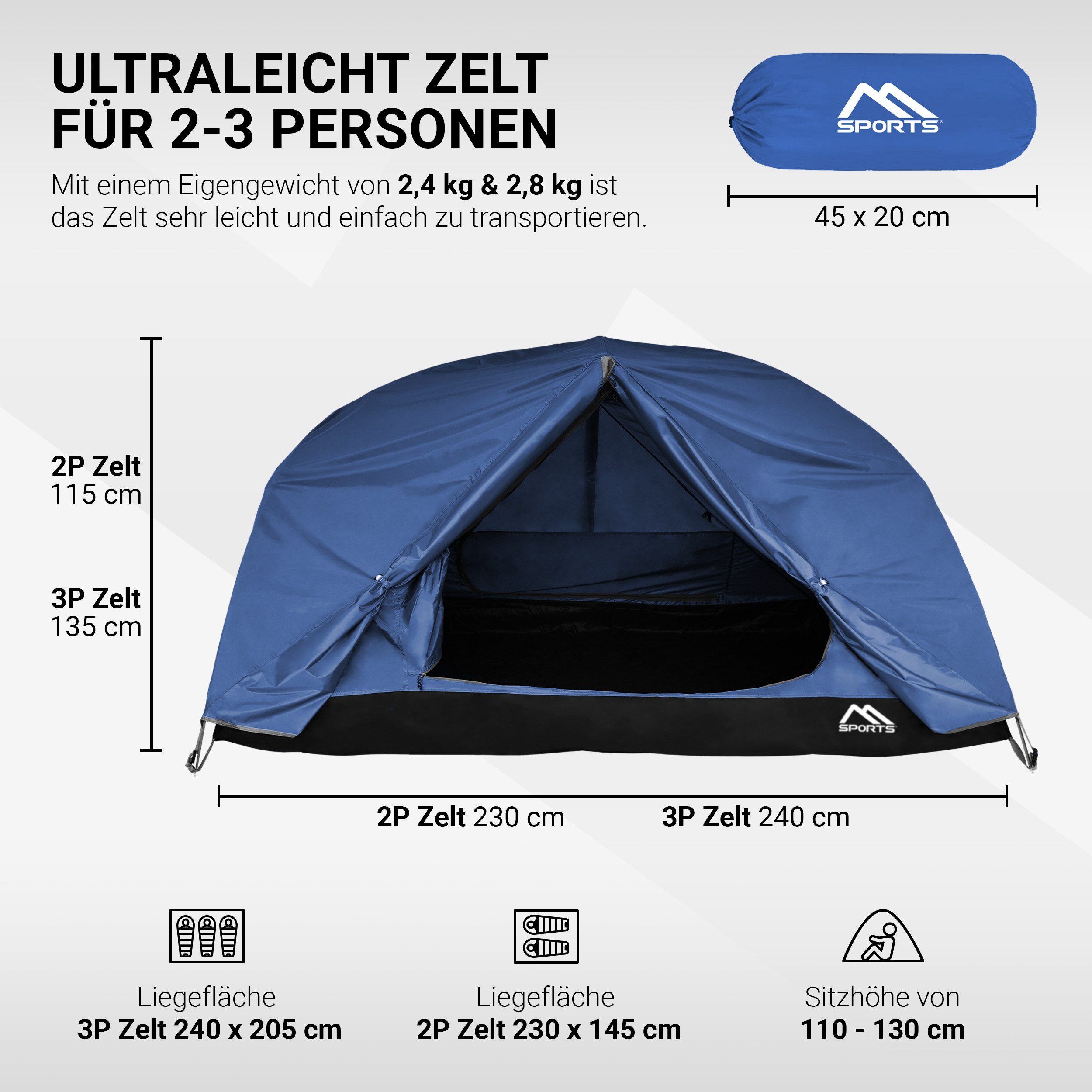 MSports® Igluzelt Campingzelt Ultraleicht Zelt für günstig online kaufen