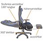 Raburg Gaming-Stuhl »Raburg DRIFT HAWK - XXL Bürostuhl mit Relax-Fußstütze aus Soft-Touch Kunstleder in SCHWARZ/BLAU, ergonomisch geformt + 180° Easy-Chill-Funktion, 360° drehbar - Tragkraft 150 kg«, Bild 3