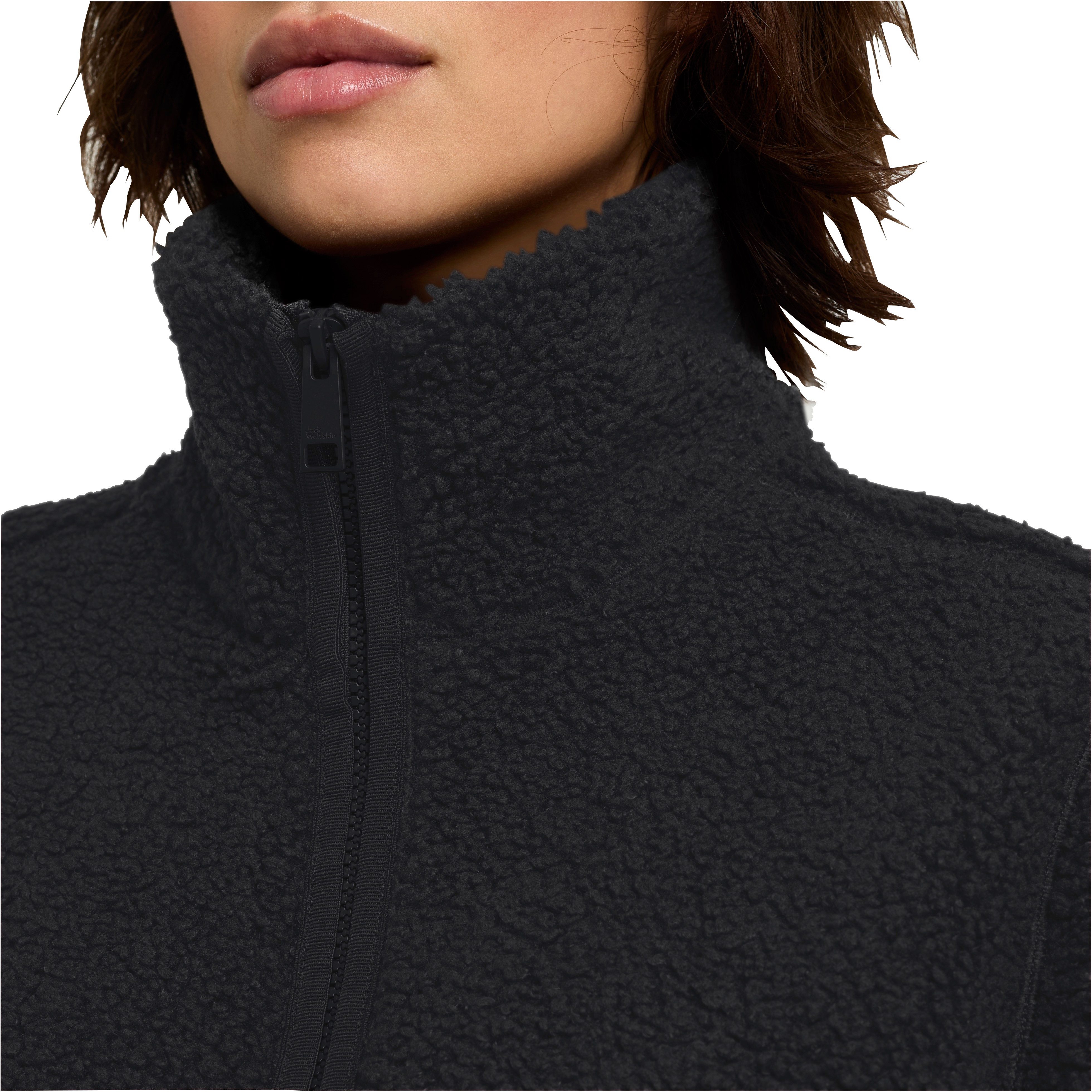 Jack Wolfskin Fleecejacke HIGH CURL JKT W mit durchgehendem Reißverschluss, aus Sherpa Fleece, atmungsaktiv