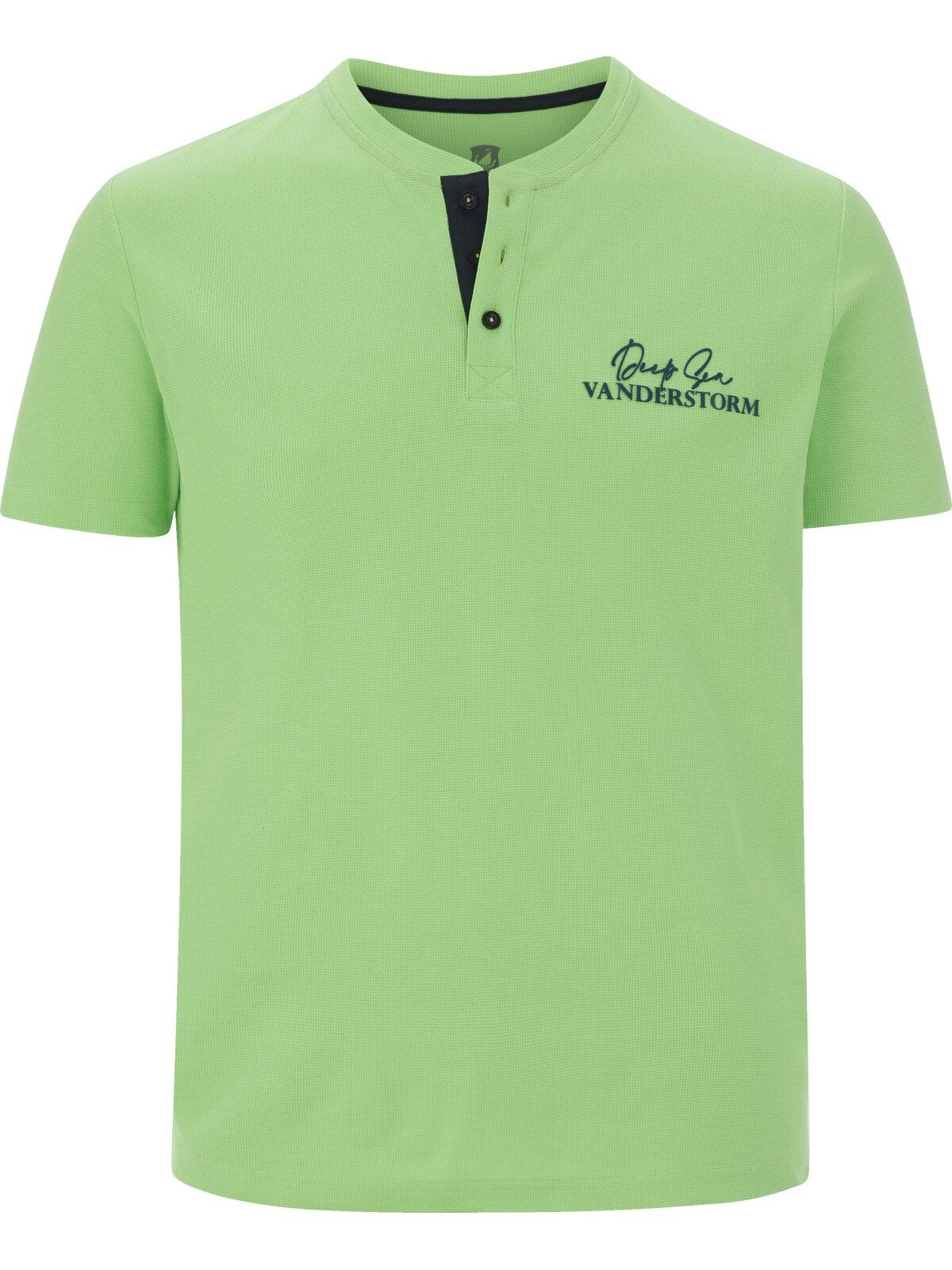 Jan Vanderstorm T-Shirt GORTAN mit Knopfleiste & Aufdruck