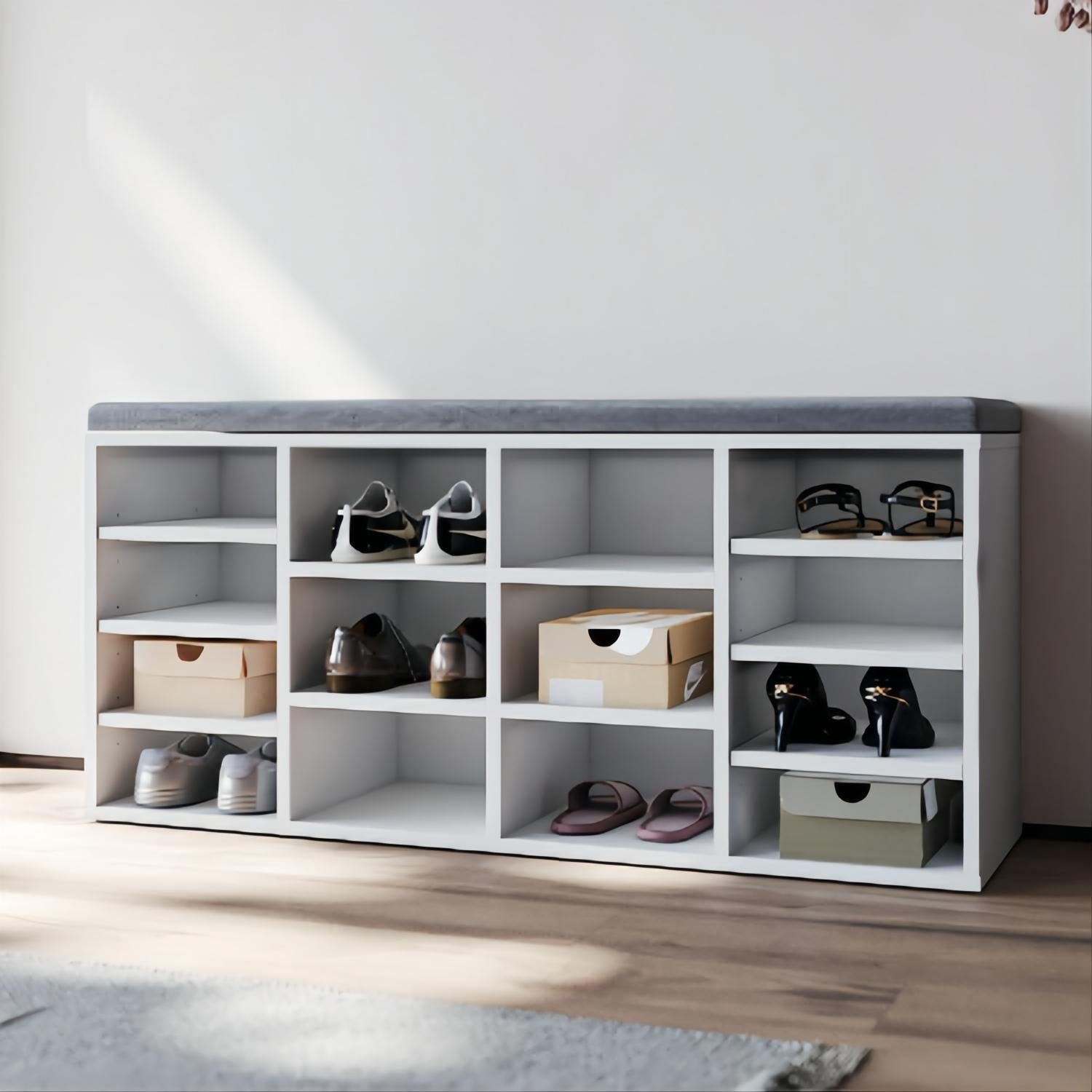 SONNI Schuhschrank »Schuhbank, Weiss, Verstellbare Fächer, Sitzbank