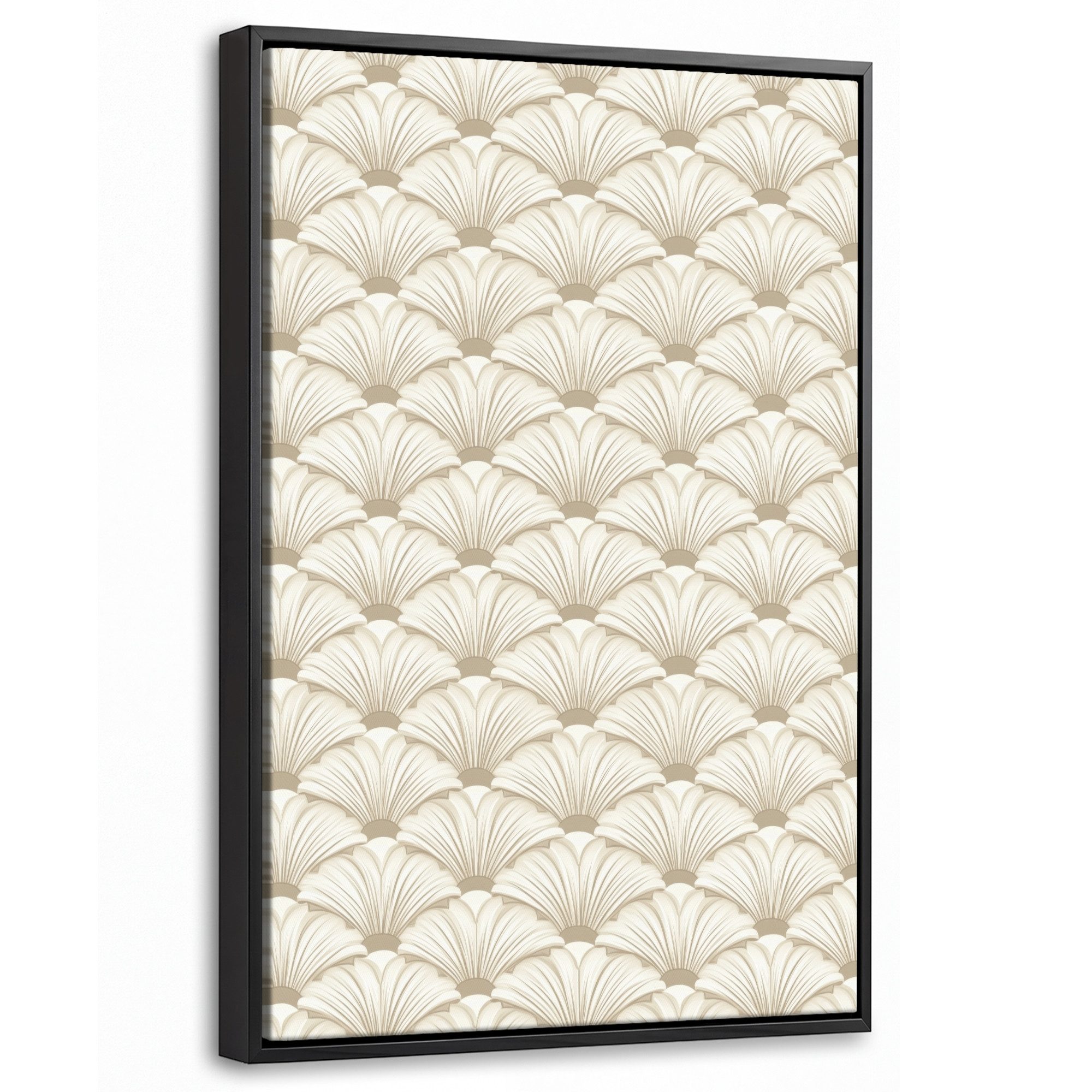 OneMillionCanvasses® Leinwandbild mit Rahmen - Klassisch - Kunst - Beige, Fotodruck (1 St), Deko für Wohnzimmer Schlafzimmer Küche 20x30cm