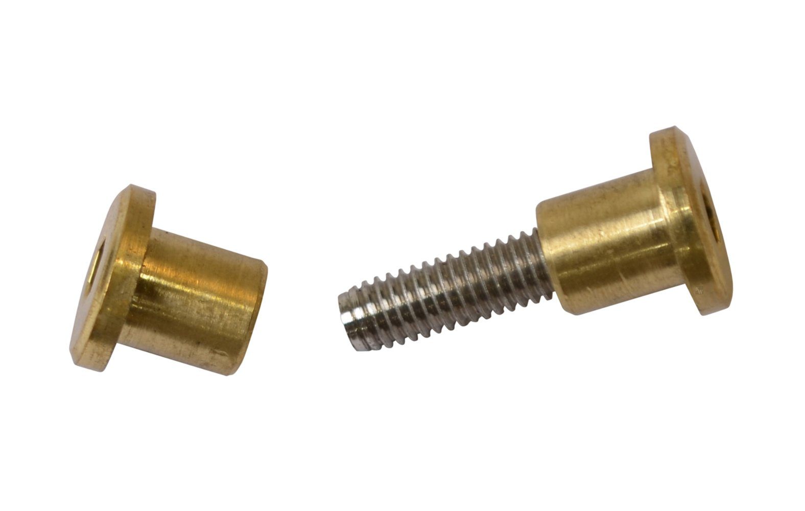 Kai Wiechmann Schraube Ersatzteile Teakmöbel Hülsenschraube 37 mm als Qualitätsschraube, (1 St), 3-tlg. Messing-Edelstahl-Schraube für Gartenmöbel