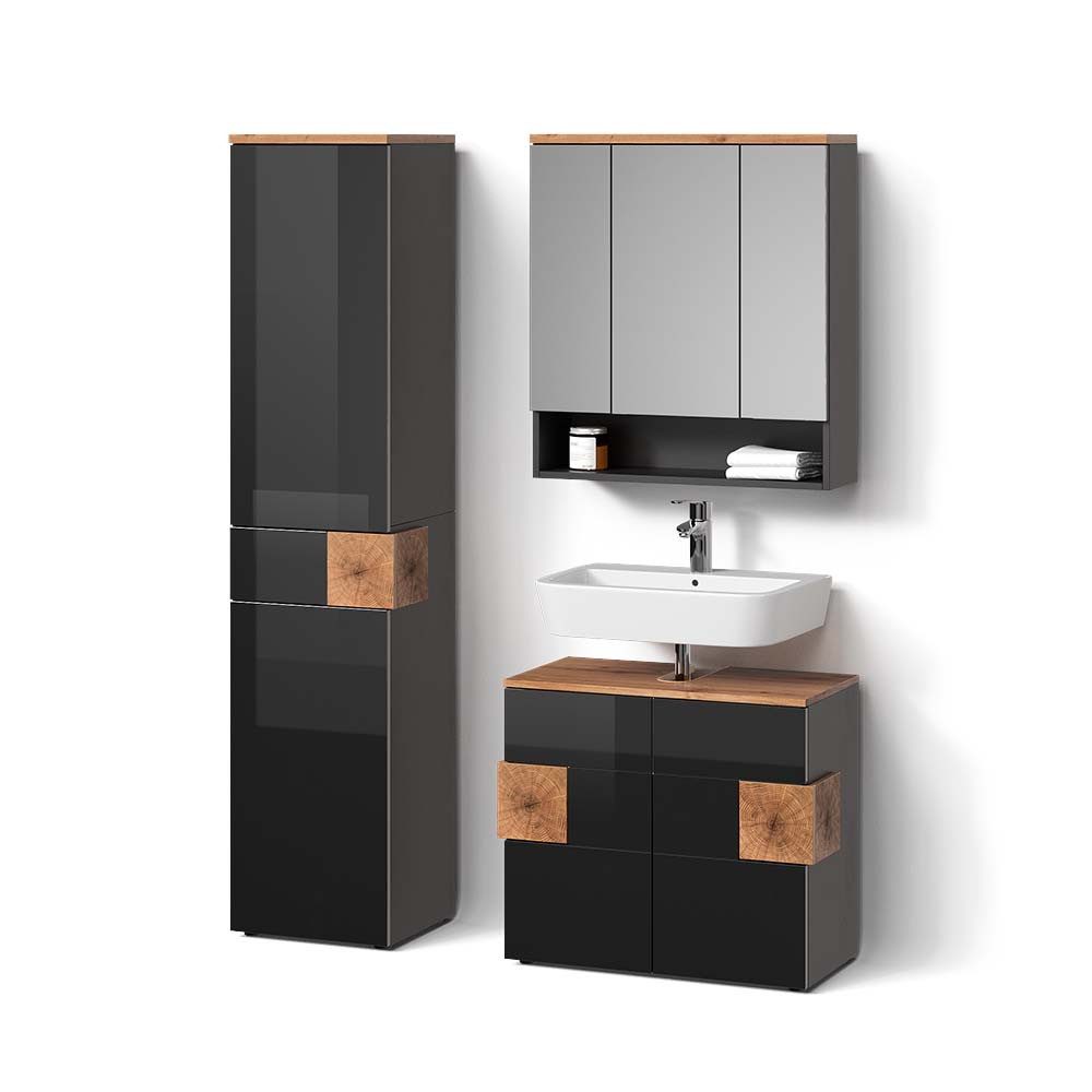 Livinity® Badmöbel-Set Tanaro, Anthrazit/Artisan-Eiche, 3 Teile, mit Hochsc günstig online kaufen