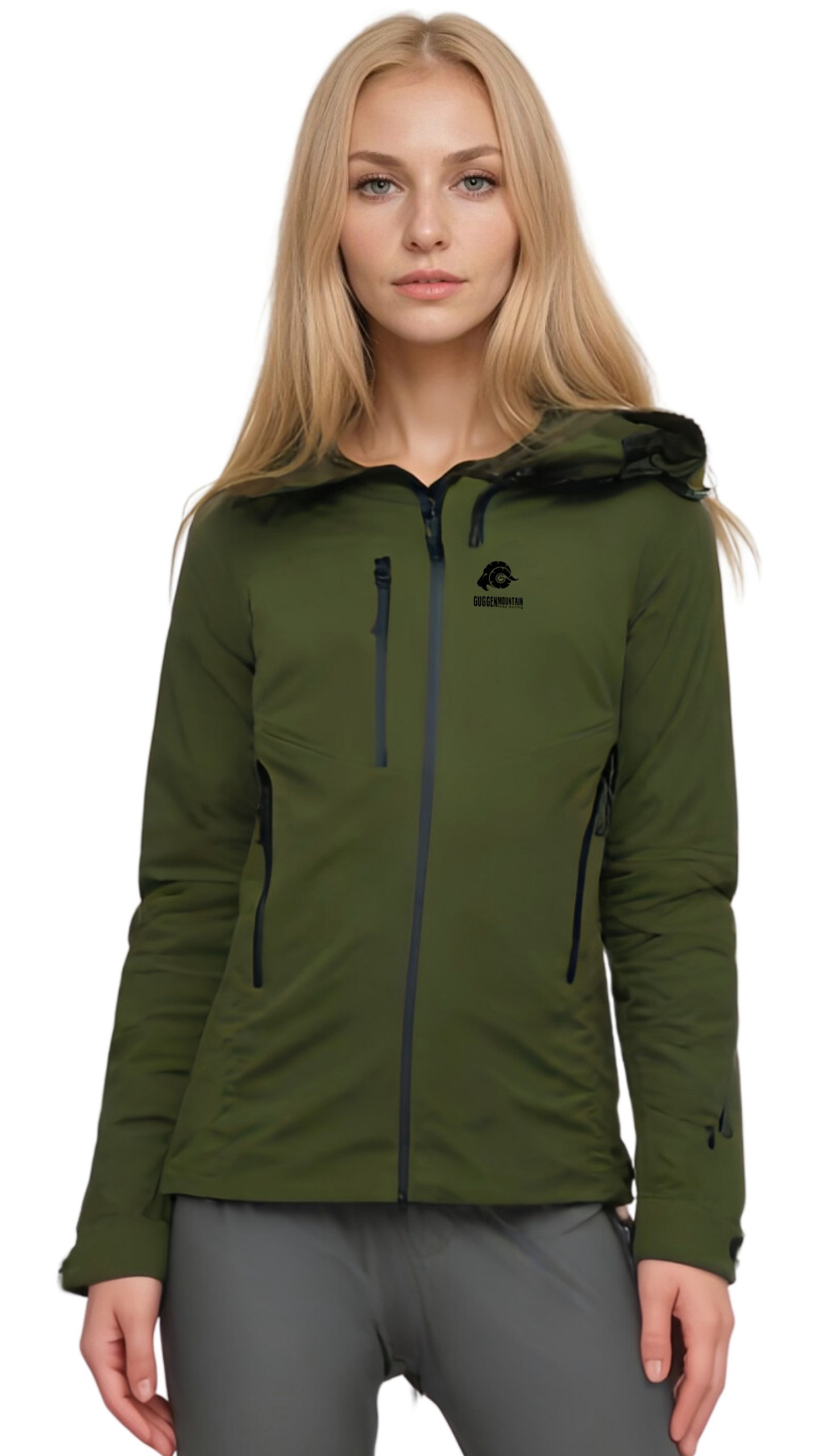 GUGGEN Mountain Hardshelljacke Damen Allwetter Hardshelljacke Regenjacke HD09 3L Sport Wanderjacke wasserdichte Membran, versiegelte Nähte, 4-Wege-Stretch, Skipasstasche