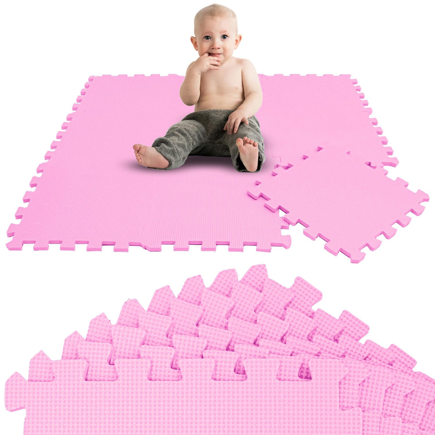 LittleTom Puzzlematte ab dem 1. Tag - 9 Teile Baby Spielmatte - 30 x 30 Kinder Krabbelmatte, Spielunterlage für Babys und Kleinkinder - Kinderzimmer Puzzleteppich