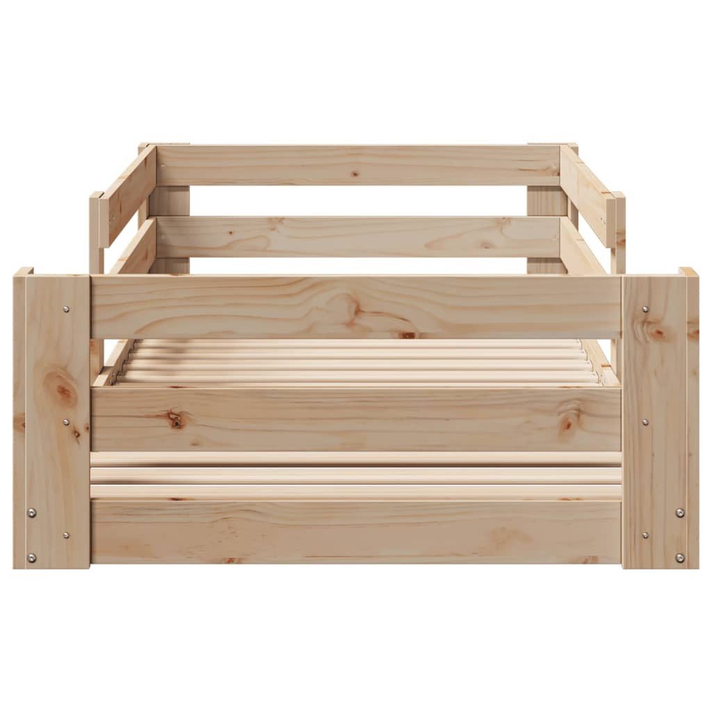 vidaXL Bett Massivholzbett ohne Matratze 70x140 cm Kiefernholz