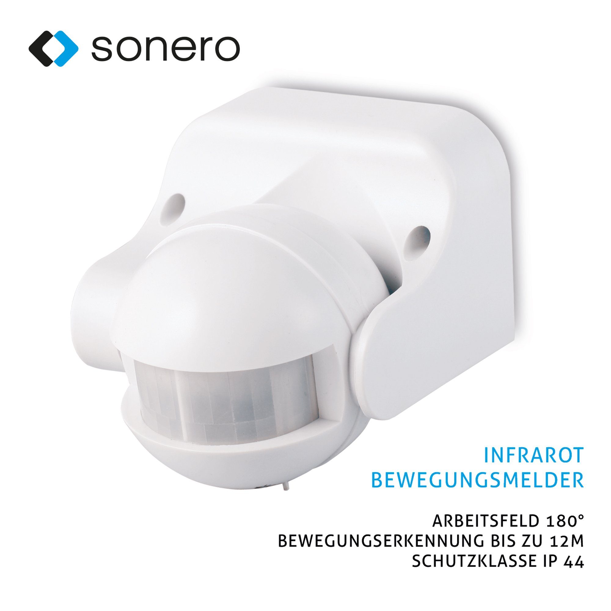 sonero Bewegungsmelder Sonero Infrarot-Bewegungsmelder X-IM040 - Innen- / Außenmontage, weiß