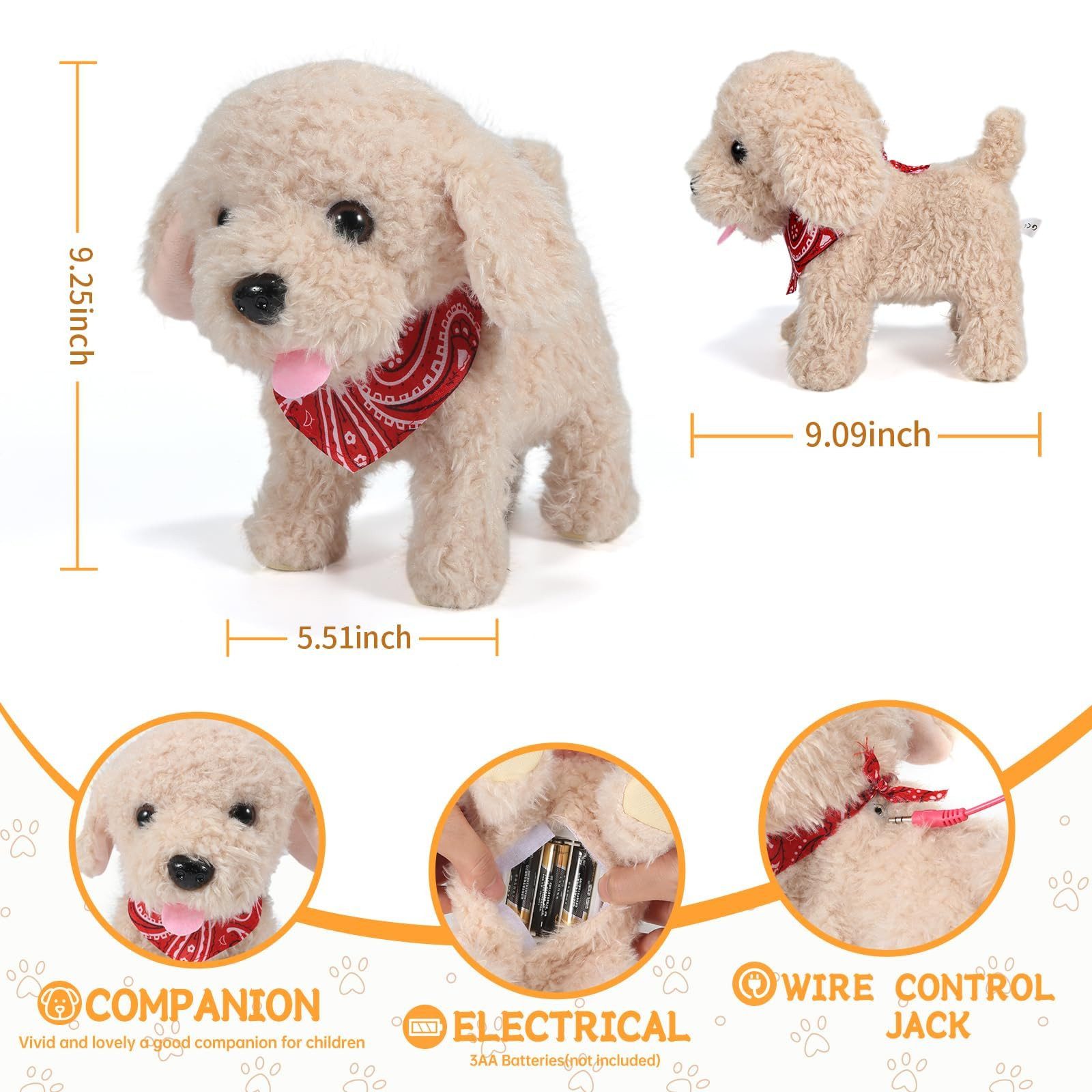 ZEUOPQ Plüschfigur Elektronisches Plüsch-Welpen-Hundespielzeug mit Fernbedi günstig online kaufen