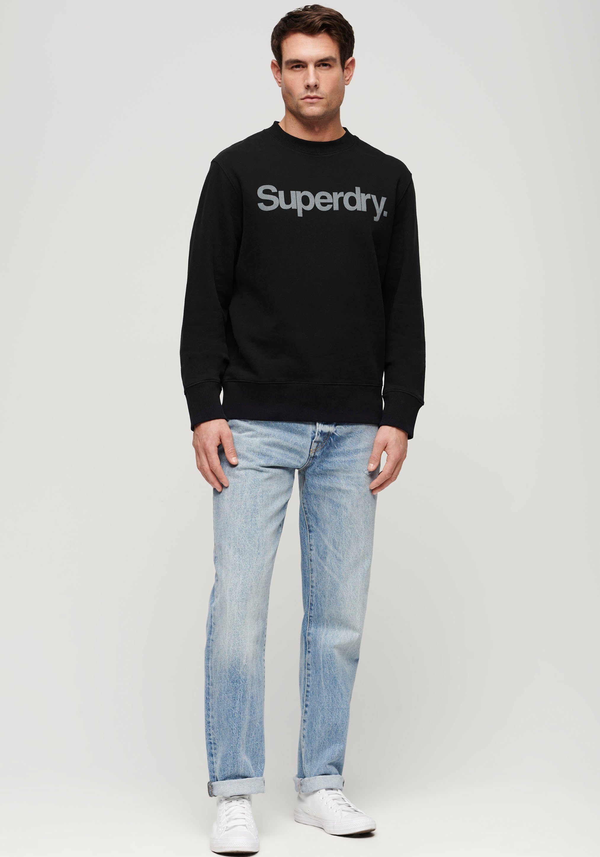 Superdry Sweatshirt CORE LOGO CITY CREW black LOOSE