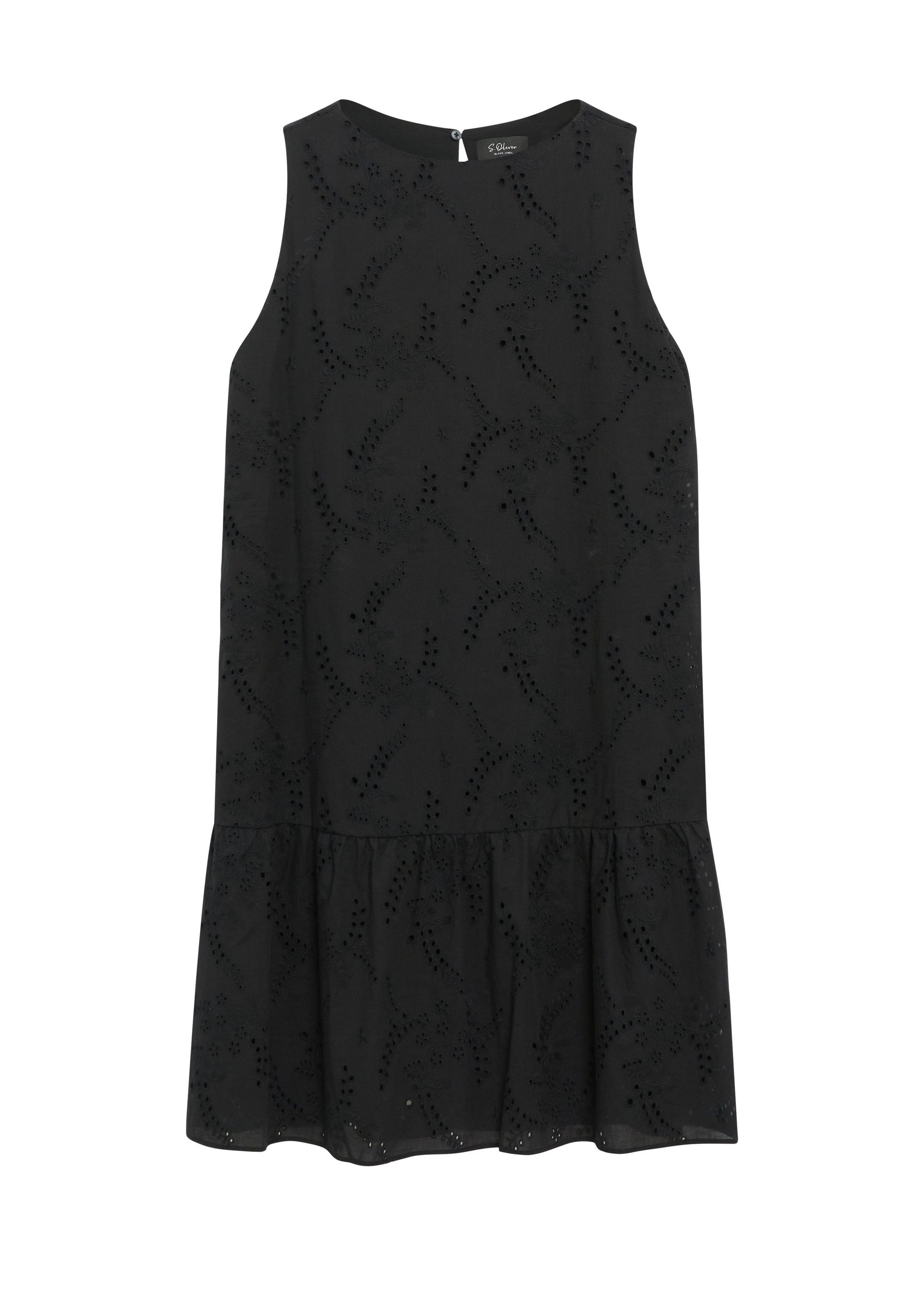 s.Oliver Minikleid Kleid Kleid mit Lochstickerei und Rüschen