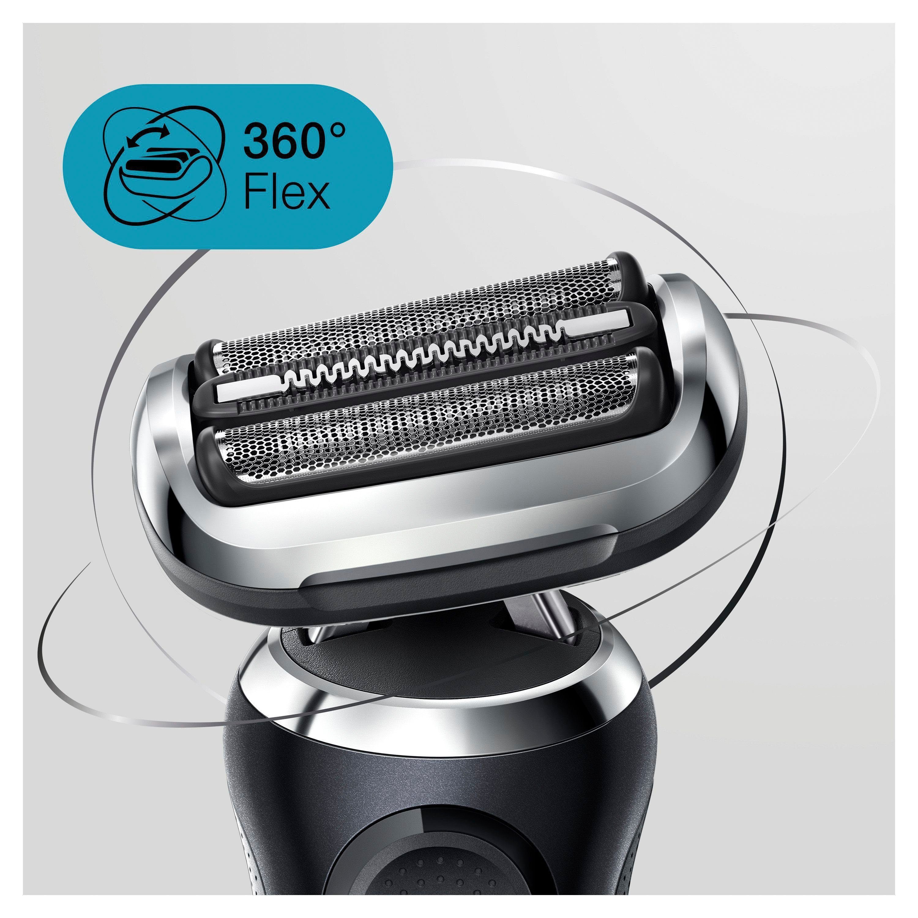 Flex, 7 360° Elektrorasierer Aufsätze: Wet&Dry 71-N1200s, 2, Series SmartClick-Präzisionstrimmer, Braun