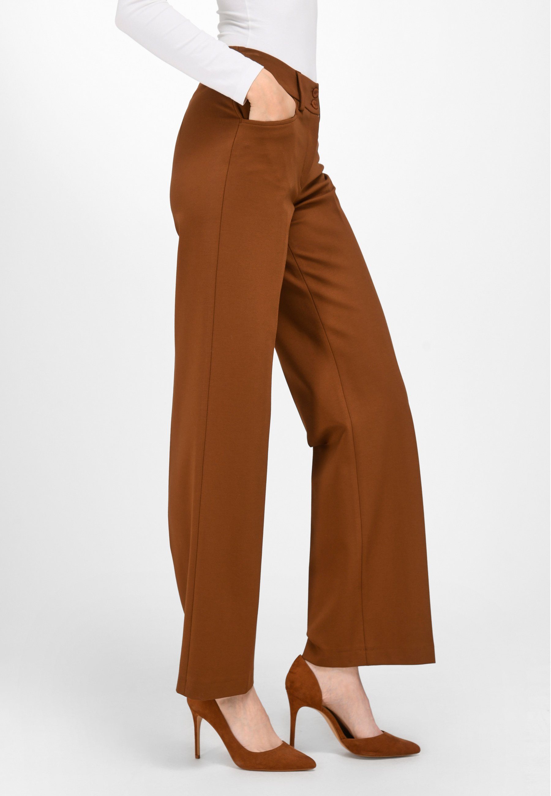 Peter Viscose Hahn BROWN Stoffhose