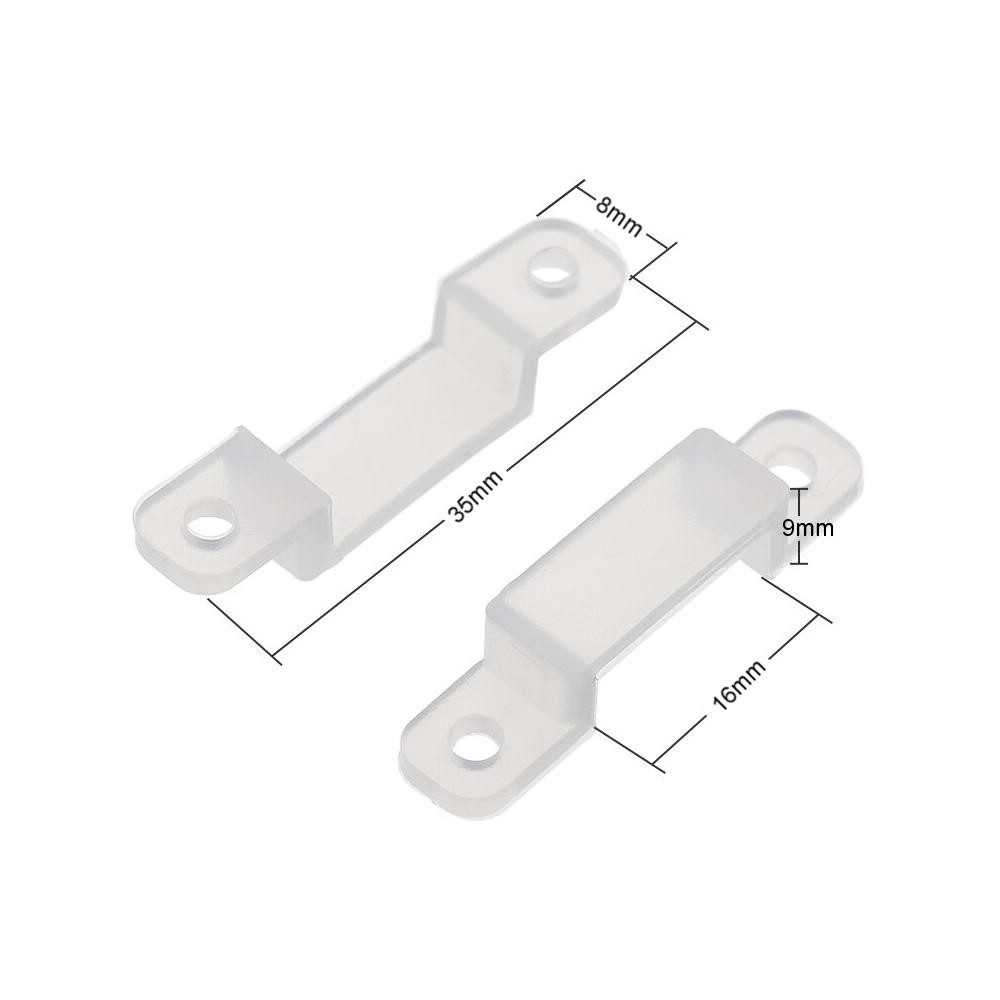 Trade-Shop Halterung 50x/100x/200x Befestigungsclips für Kabel Stromkabel Kabelorganisation, (100-tlg., inkl. 2,4mm Montagelöcher / Passend für 10mm bis 16mm LED-Light-Strip)