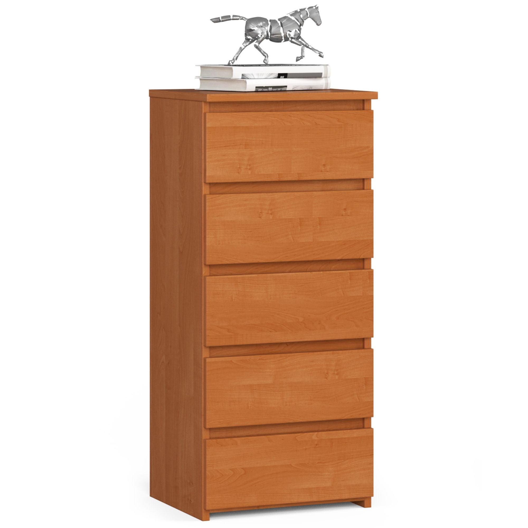 Home Collective Kommode 40 cm breit Holz Highboard Sideboard für Flur Schlafzimmer Wohnzimmer (Mehrzweckschrank Schrank schmal Kommode Schlafzimmer mit Schubladen), Kinderzimmer Organizer, 92 cm hoch mit 5 Schubladen Erle