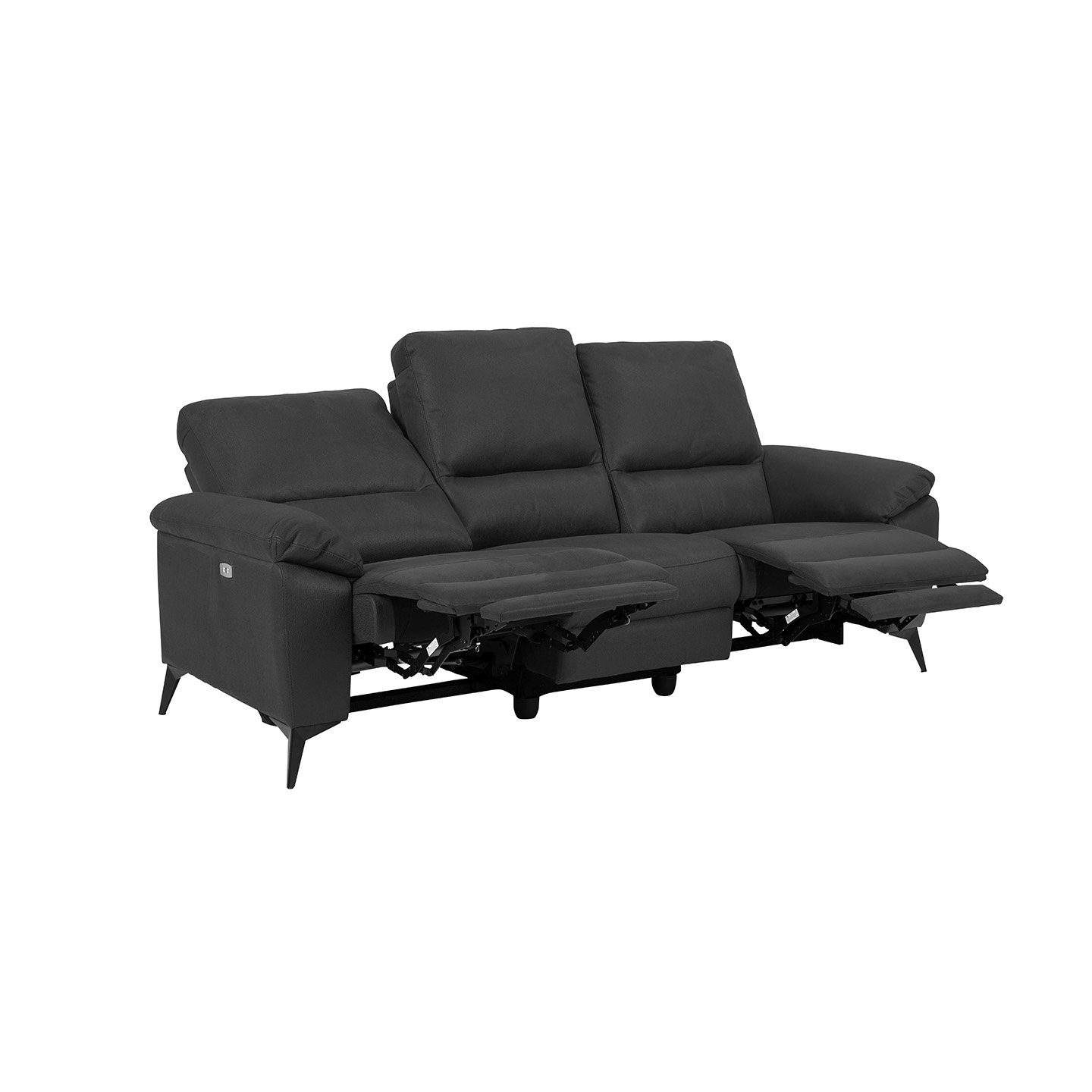 3-Sitzer ebuy24 1 Rie grau., Teile Sofa Sofa elektrisch, Recliner