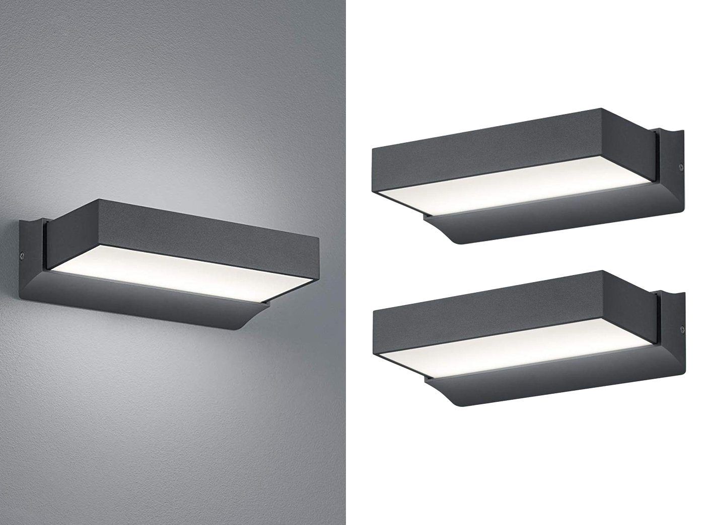 meineWunschleuchte LED Außen-Wandleuchte, 2er Set, Fassaden-Beleuchtung