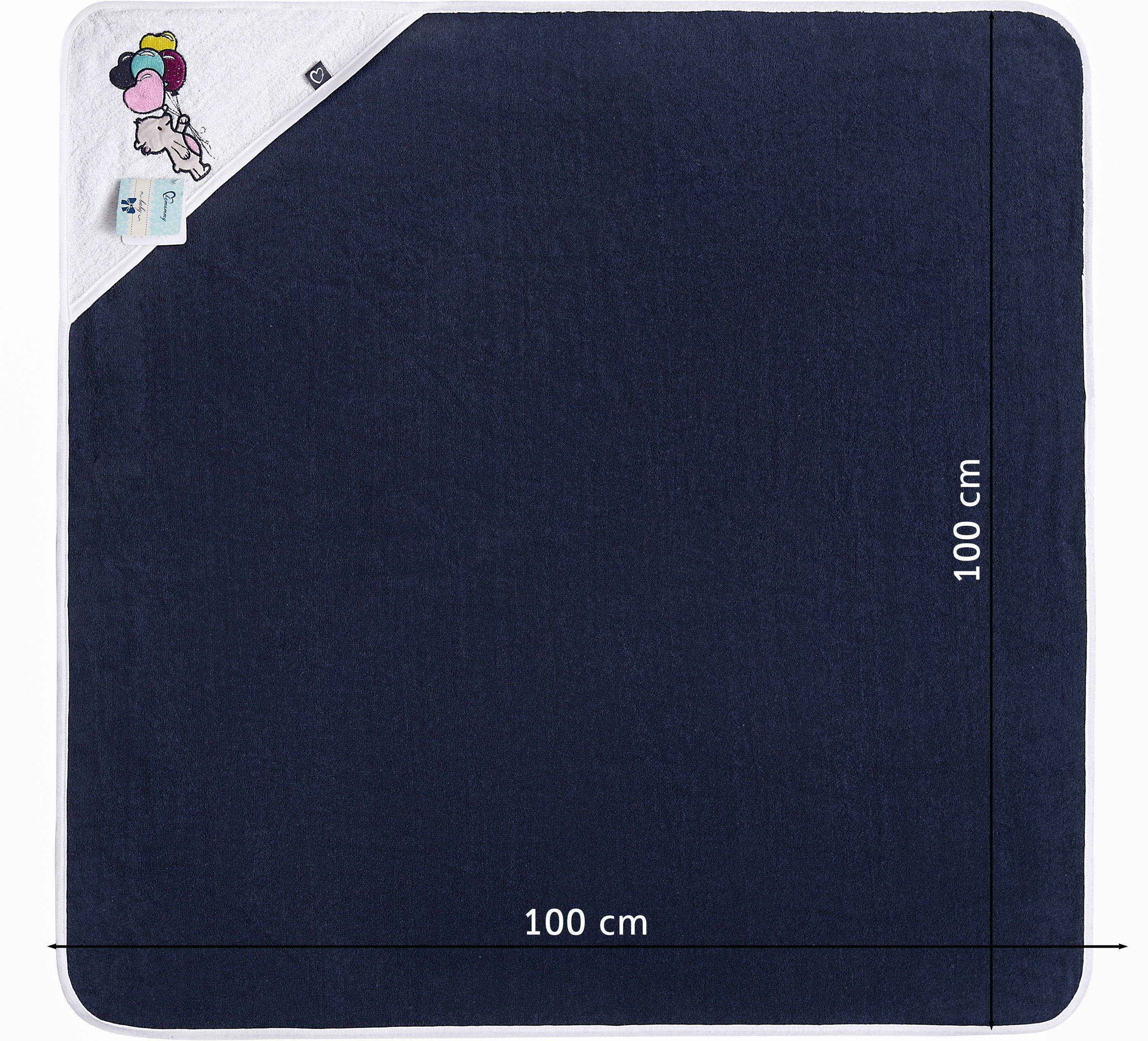 Be Mammy Handtücher Kapuzenhandtuch Babyhandtuch aus Baumwolle 100cm x 100cm BE20-240-BBL, Frottee (1-St)