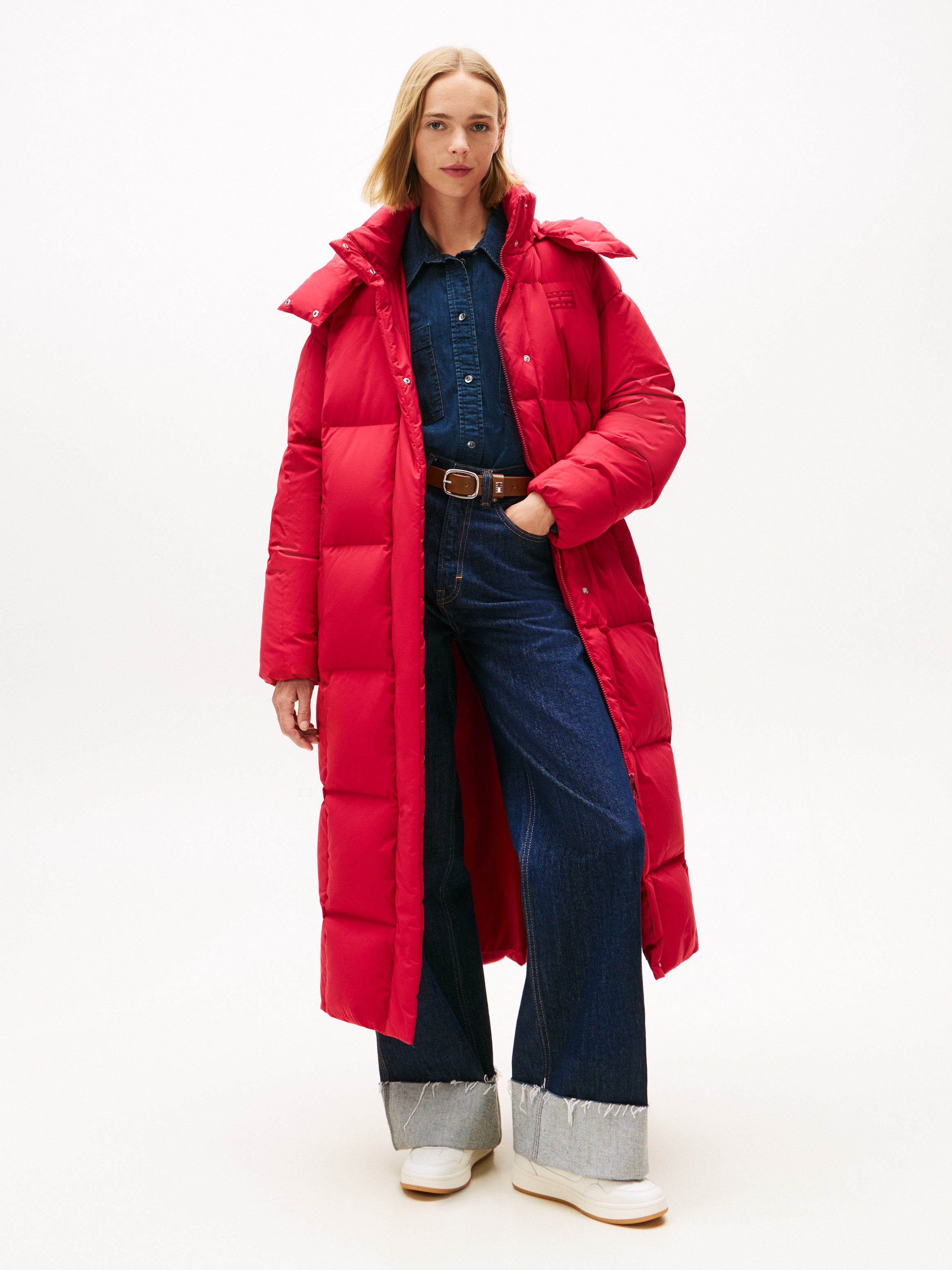 Tommy Jeans Steppmantel TJW ALASKA GRID DWN MXI COAT EXT günstig online kaufen