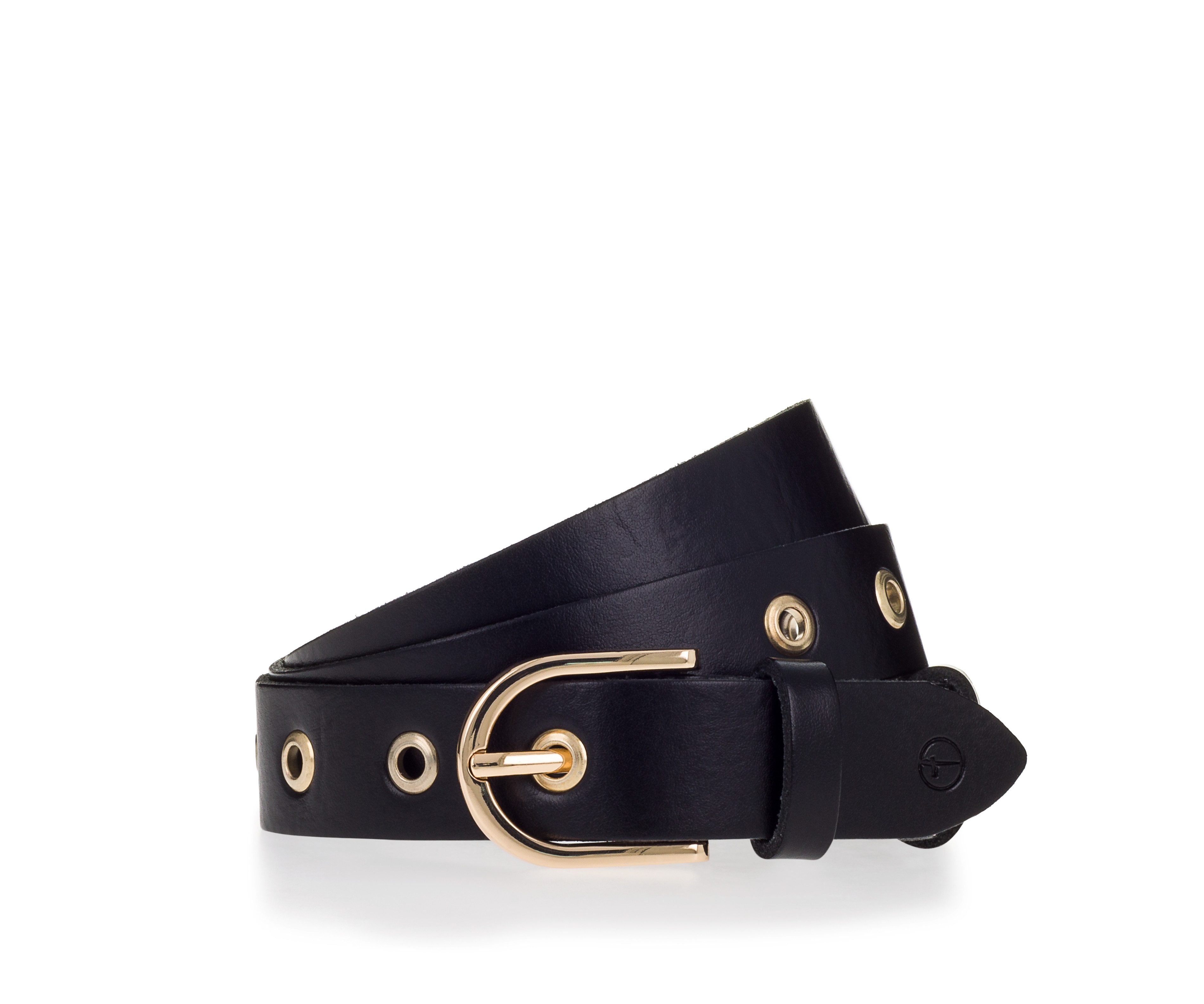 Tamaris Ledergürtel "Elly Gold" Goldene Ösen