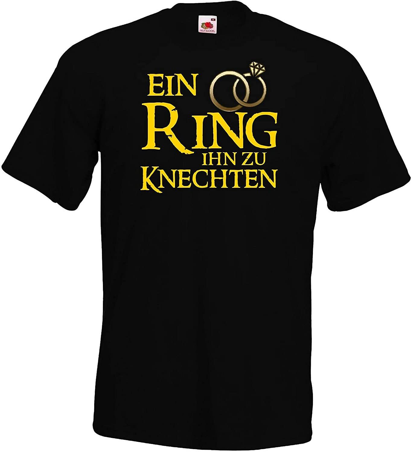 Youth Designz Print-Shirt Ein Ring Ihn zu Knechten Herren T-Shirt mit lustigem Spruch Schwarz