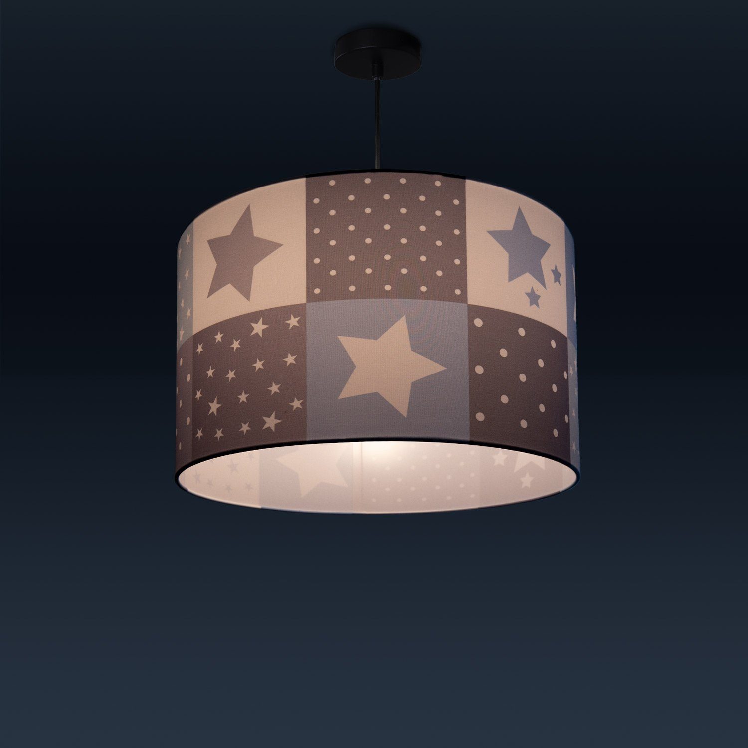 Kinderlampe 345, Pendelleuchte Deckenlampe ohne Kinderzimmer E27 Cosmo Paco Motiv LED Sternen Lampe Leuchtmittel, Home