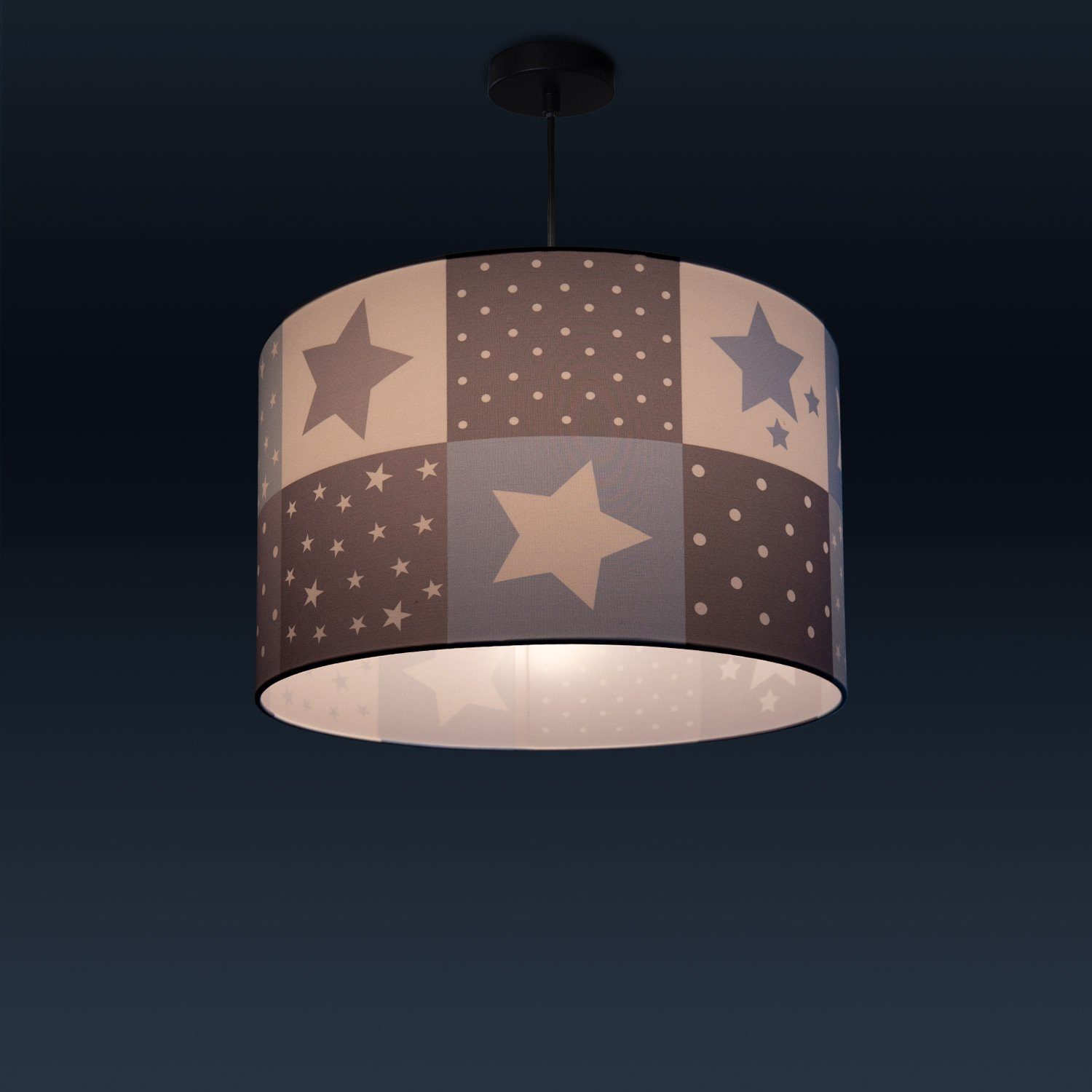 Paco Home Pendelleuchte Cosmo 345, ohne Leuchtmittel, Kinderlampe Deckenlampe LED Kinderzimmer Lampe Sternen Motiv E27
