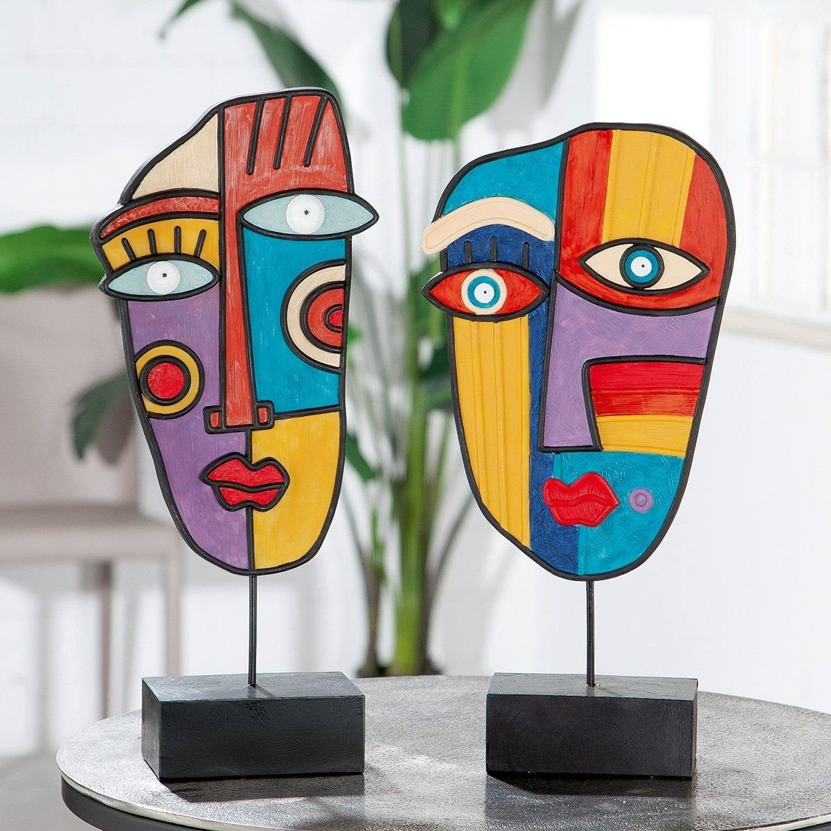 MF Skulptur 2-er Set Skulptur Gesicht "Abstrakt" Moderne Kunst