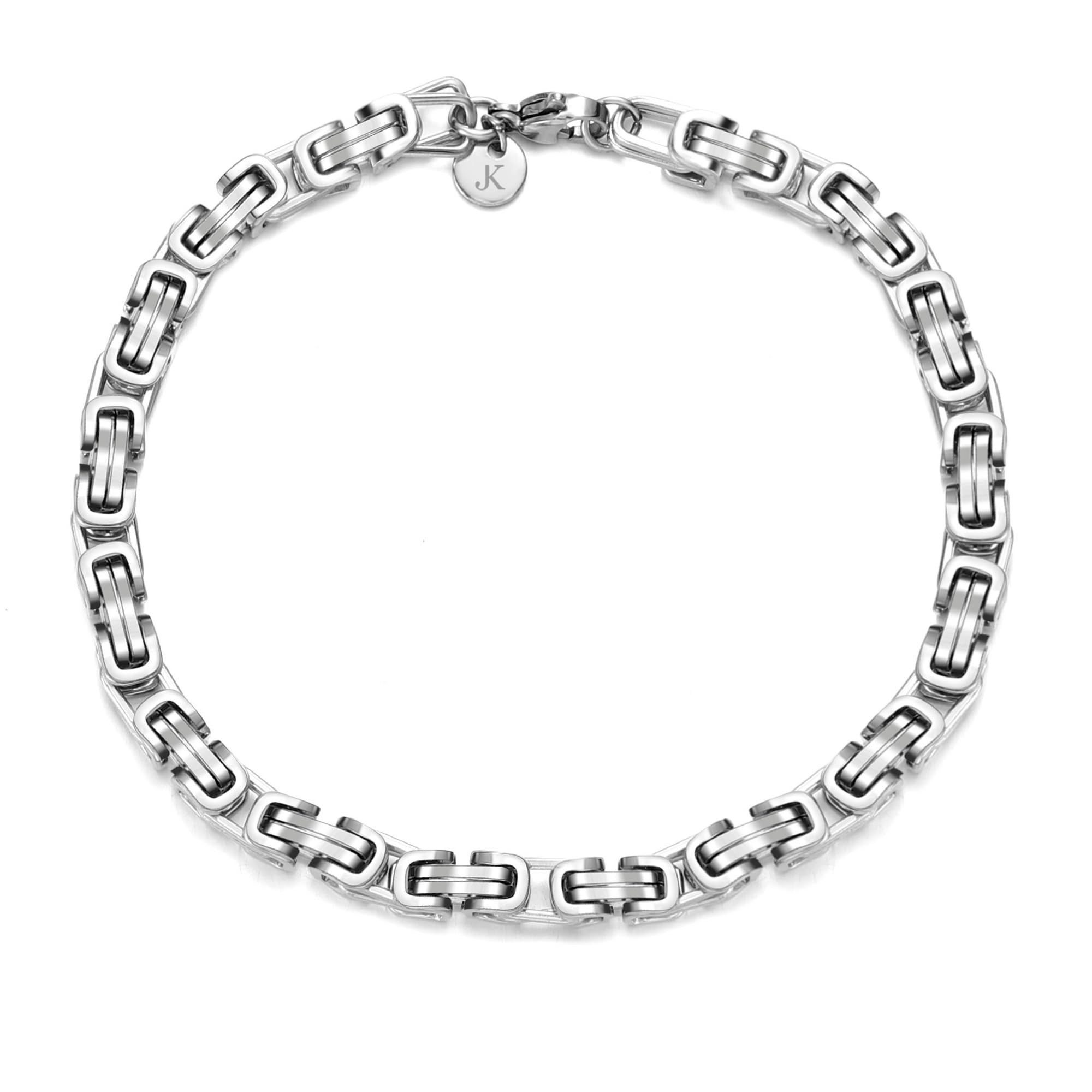 Kim Johanson Armband aus Edelstahl in Silber, 5 mm Breite, erhältlich in 19 cm & 21 cm (1-tlg), – Zeitloses, Robustes Design