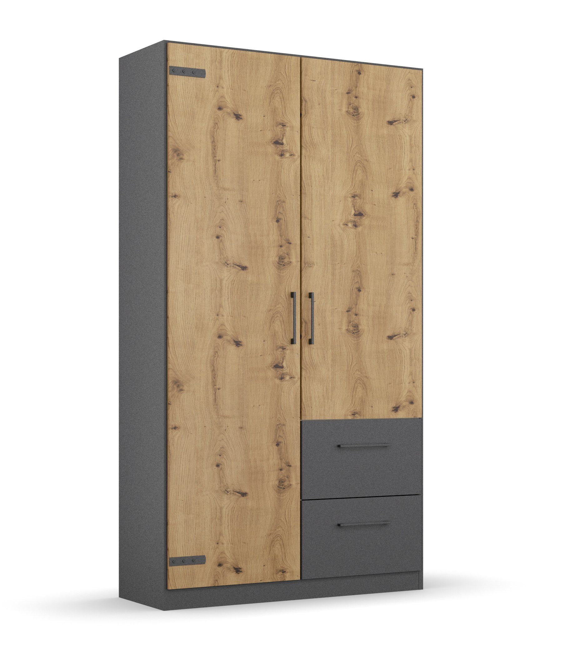 Drehtürenschrank Schubkästen, mit oder rauch im mit Spiegel ohne Industrial Holmes Style,