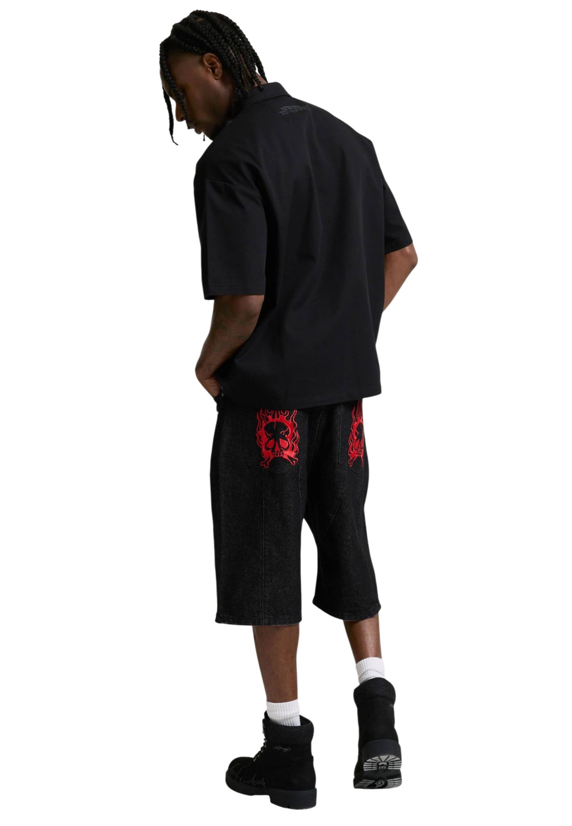 Ed Hardy Kurzarmhemd Hemd Ed Hardy Gothic Boxy Twill Shirt