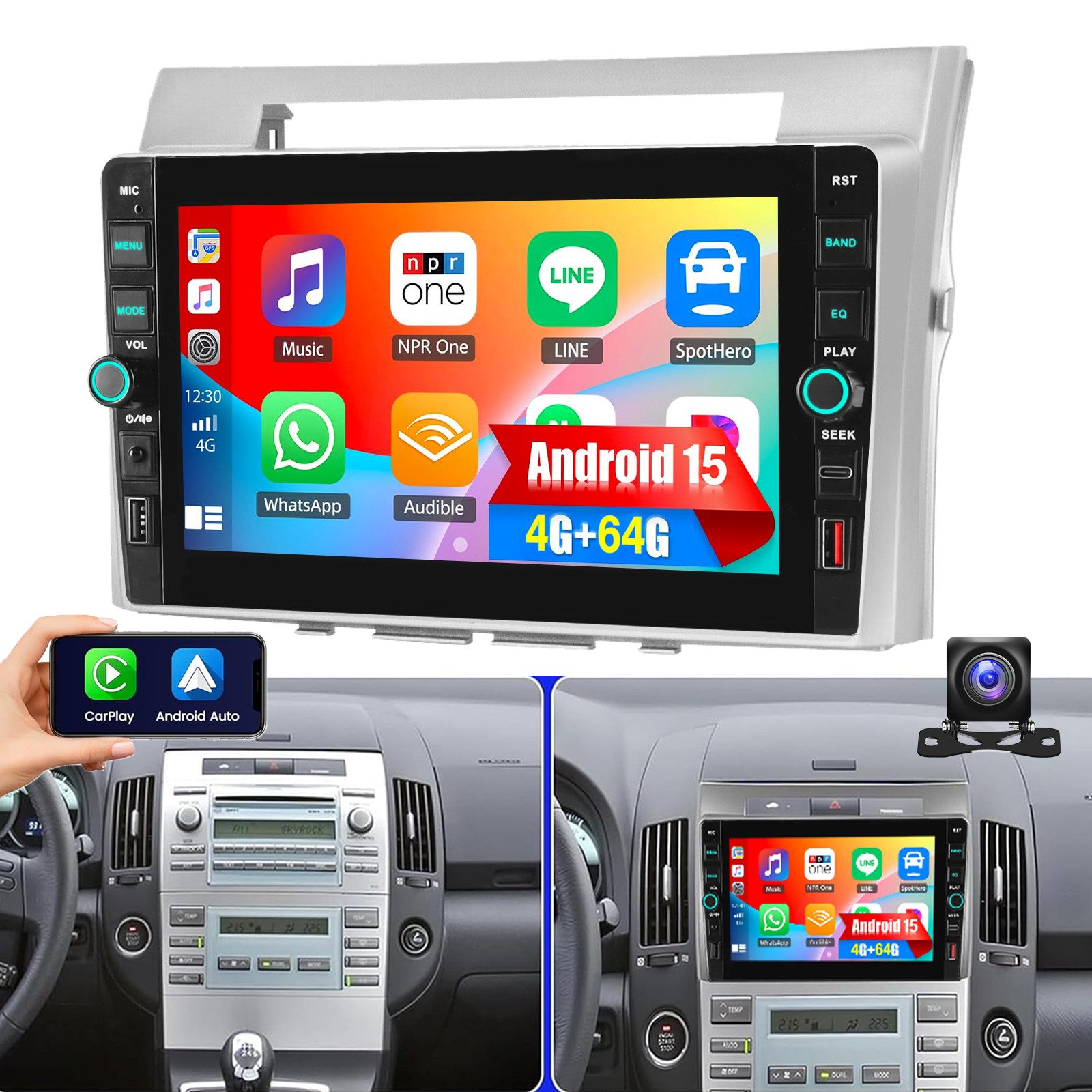 Android15 Autoradio Carplay Für Toyota Corolla Verso 2003-2009 GPS USB Autoradio