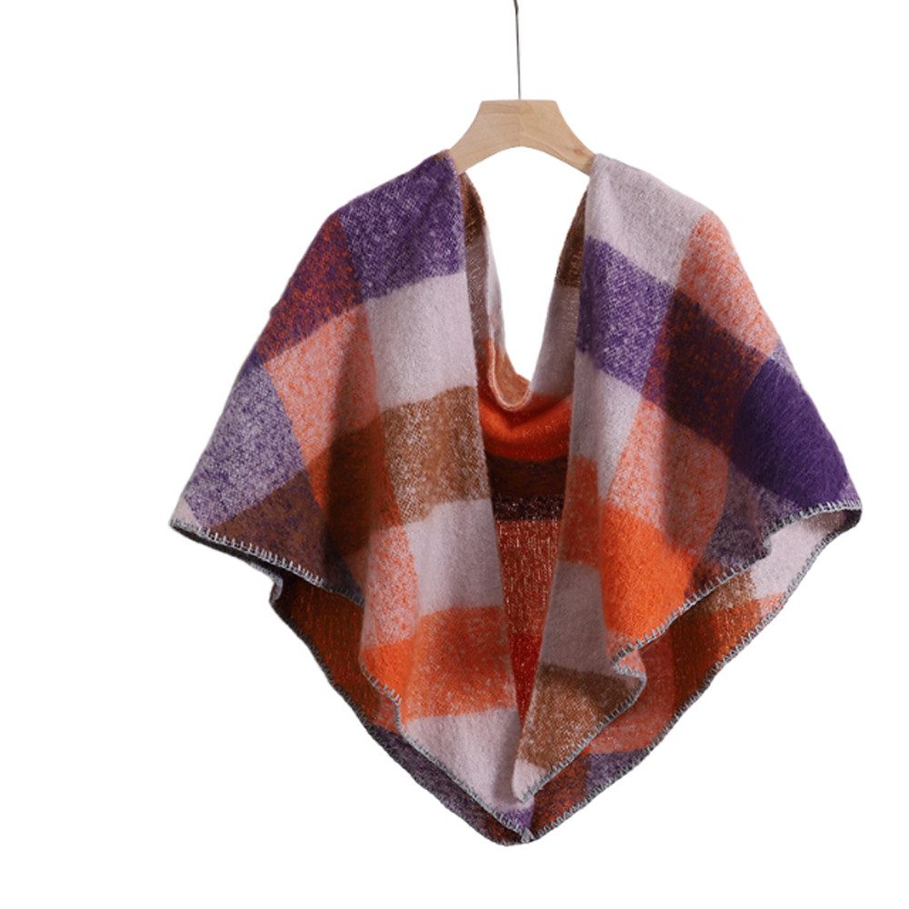 Zaewry Dreieckstuch Damen Schal Strick Dreieck Schal Halstuch Dreieckstuch, 200×70 CM, Leichter Strickschal mit Karo Muster
