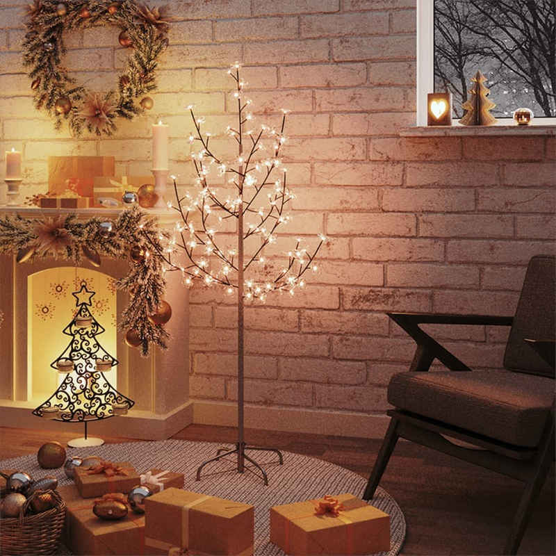 vidaXL Künstlicher Weihnachtsbaum LED-Baum Kirschblüte Warmweiß 84 LEDs 120 cm