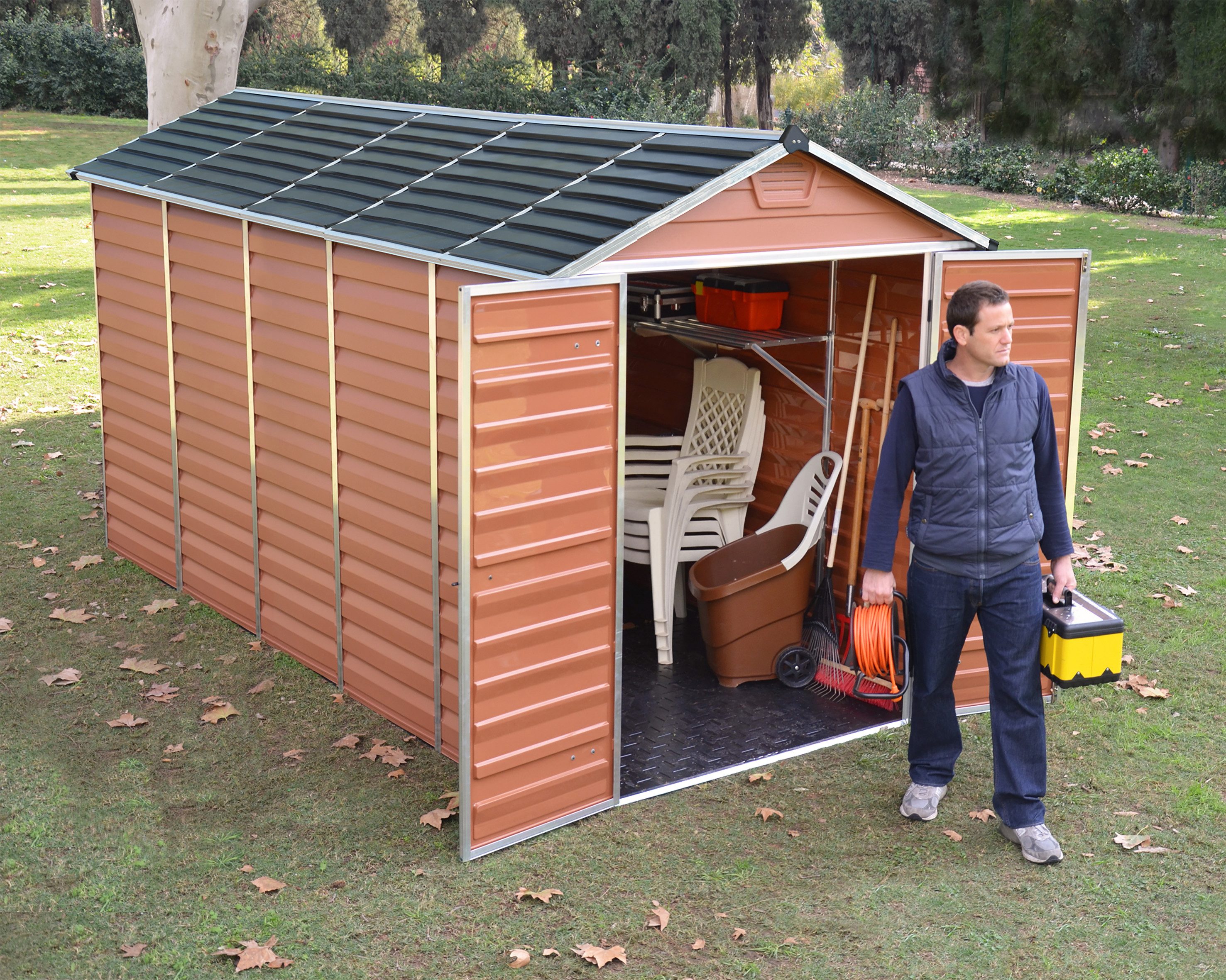 Palram - Canopia Gerätehaus Skylight, BxT: 185x379 cm, mit lebenslang widerstandsfähigen Wandpaneelen